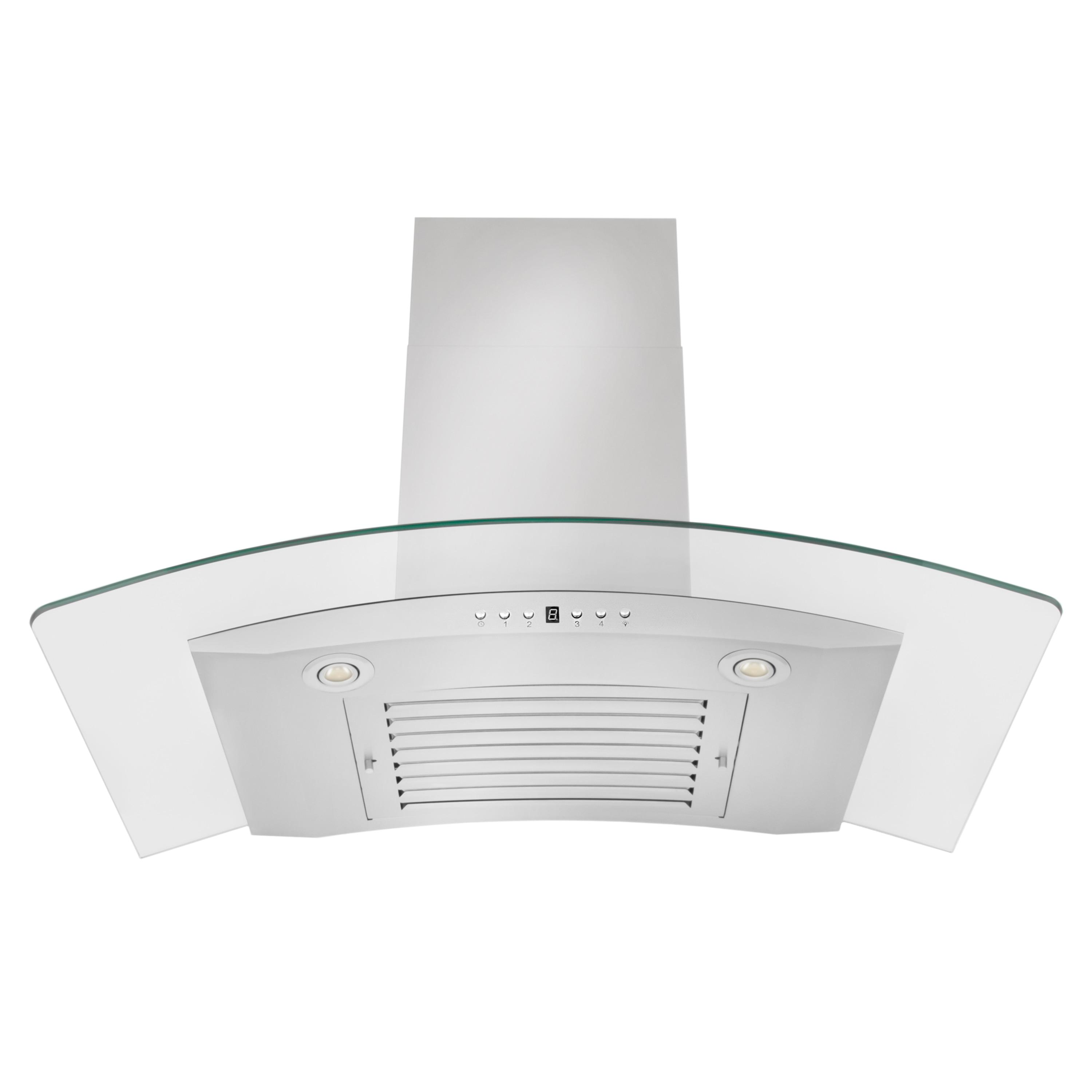 ZLINE 36 in. Convertible Vent Convertible Vent Wall Mount Range Hood in Stainless Steel & Glass (KN4-36)