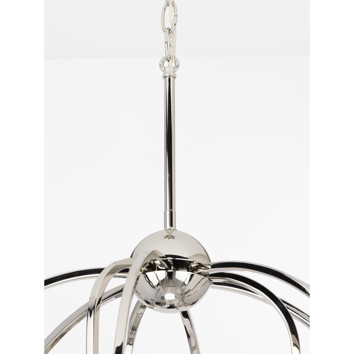 P400187-104-Progress Lighting-Seneca - Chandeliers Light - 9 Light in Farmhouse style - 30 Inches wide by 20.88 Inches high-Polished Nickel Finish