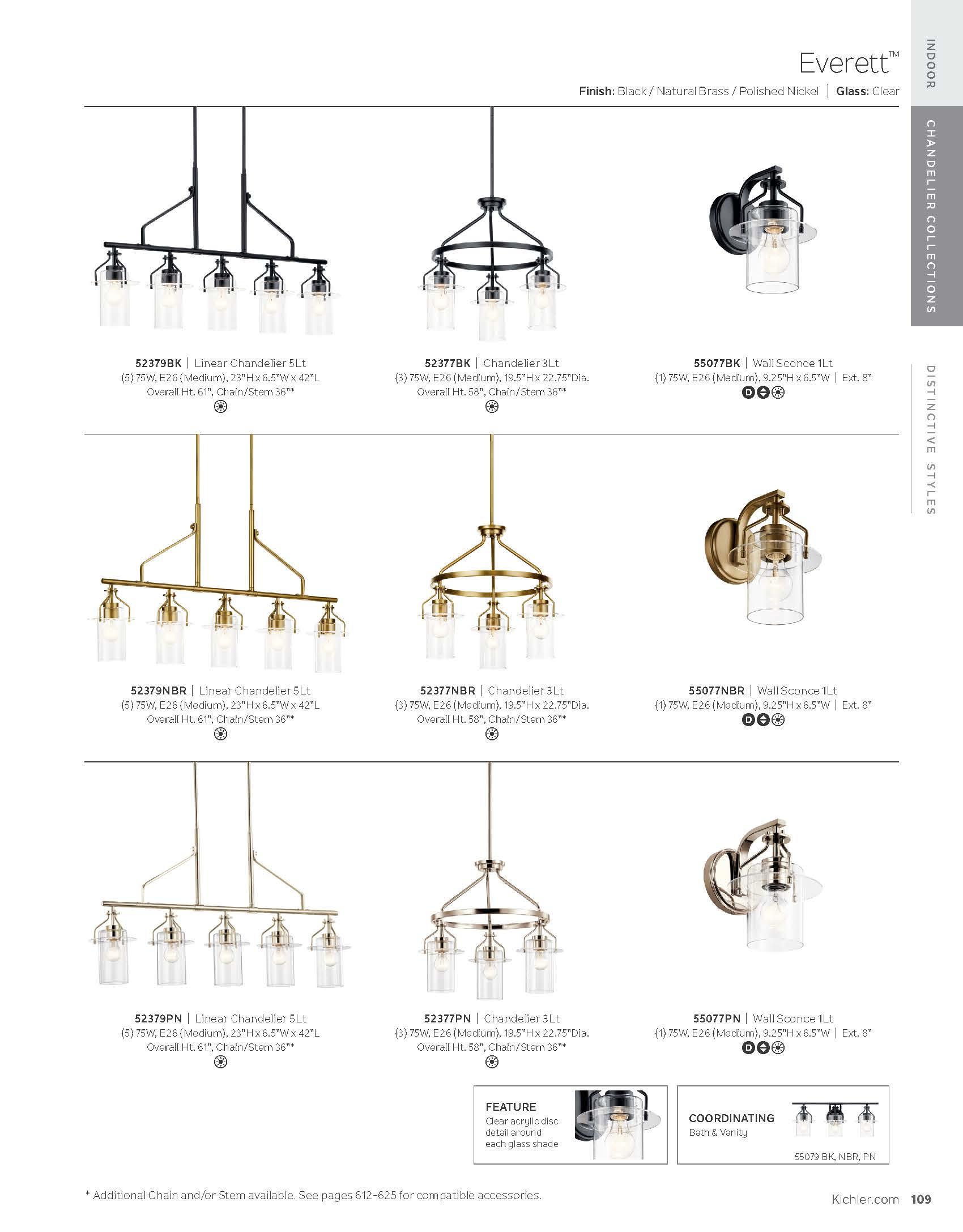 Kichler Lighting Everett 4 - Light Vanity in  Brushed Brass