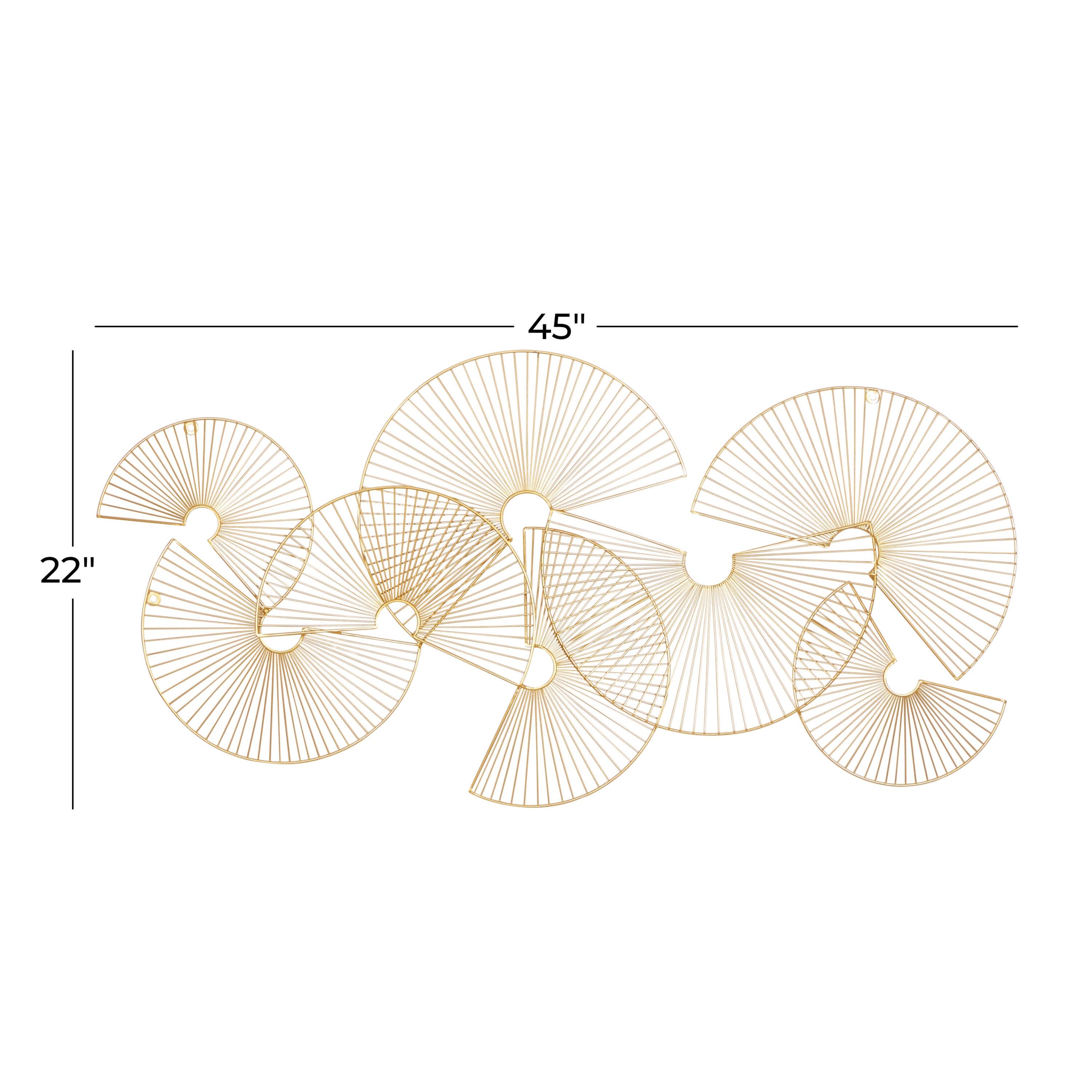 CosmoLiving by Cosmopolitan Gold Metal Half Moon Sunburst Wall Decor