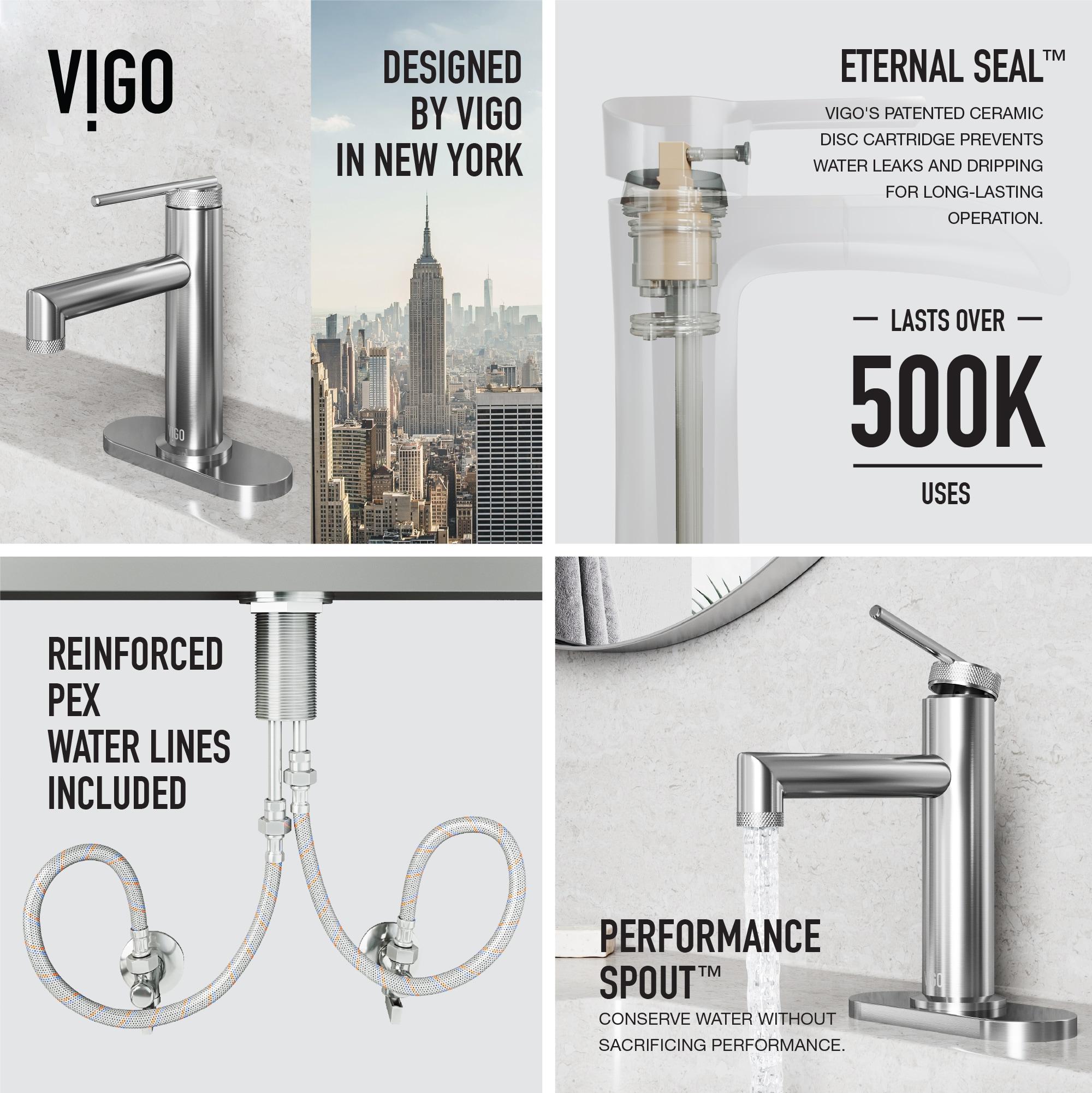 Sterling Single Handle Single-Hole Bathroom Faucet Set with Deck Plate