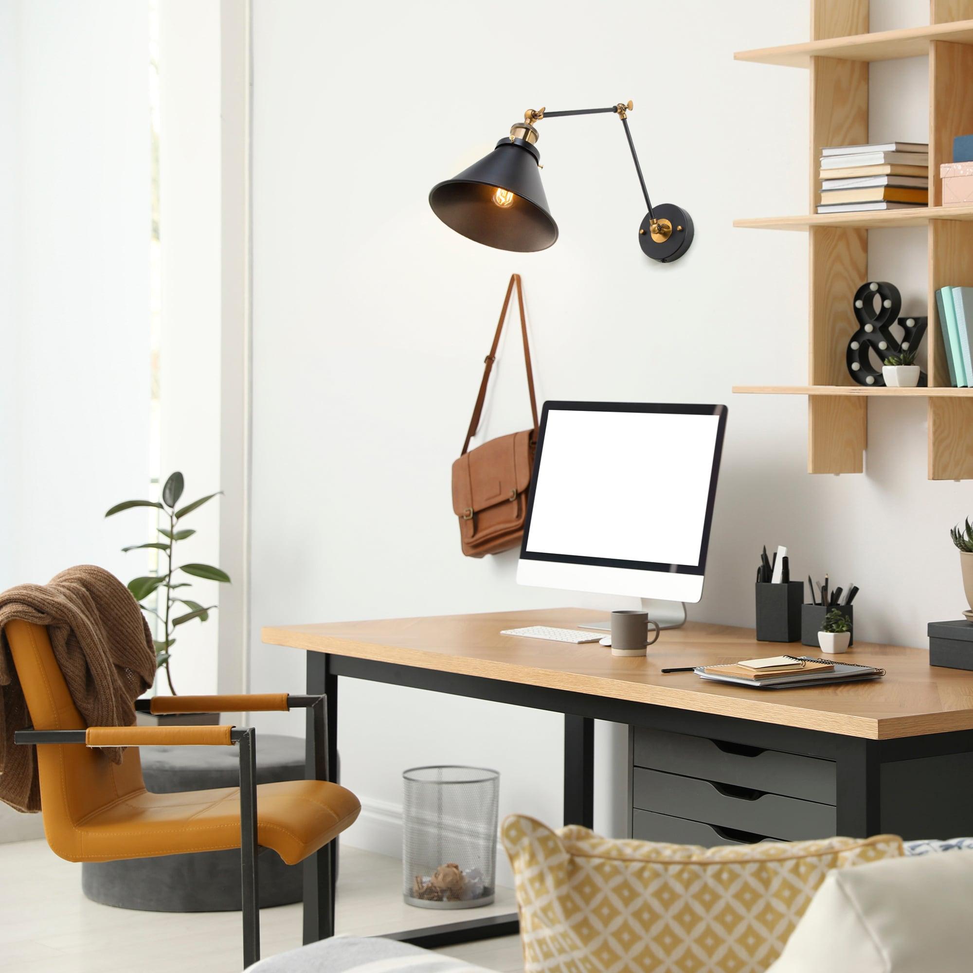 7.3-in W 1-Light Black Modern/Contemporary LED Wall Sconce for Dressing Room, Powder Room