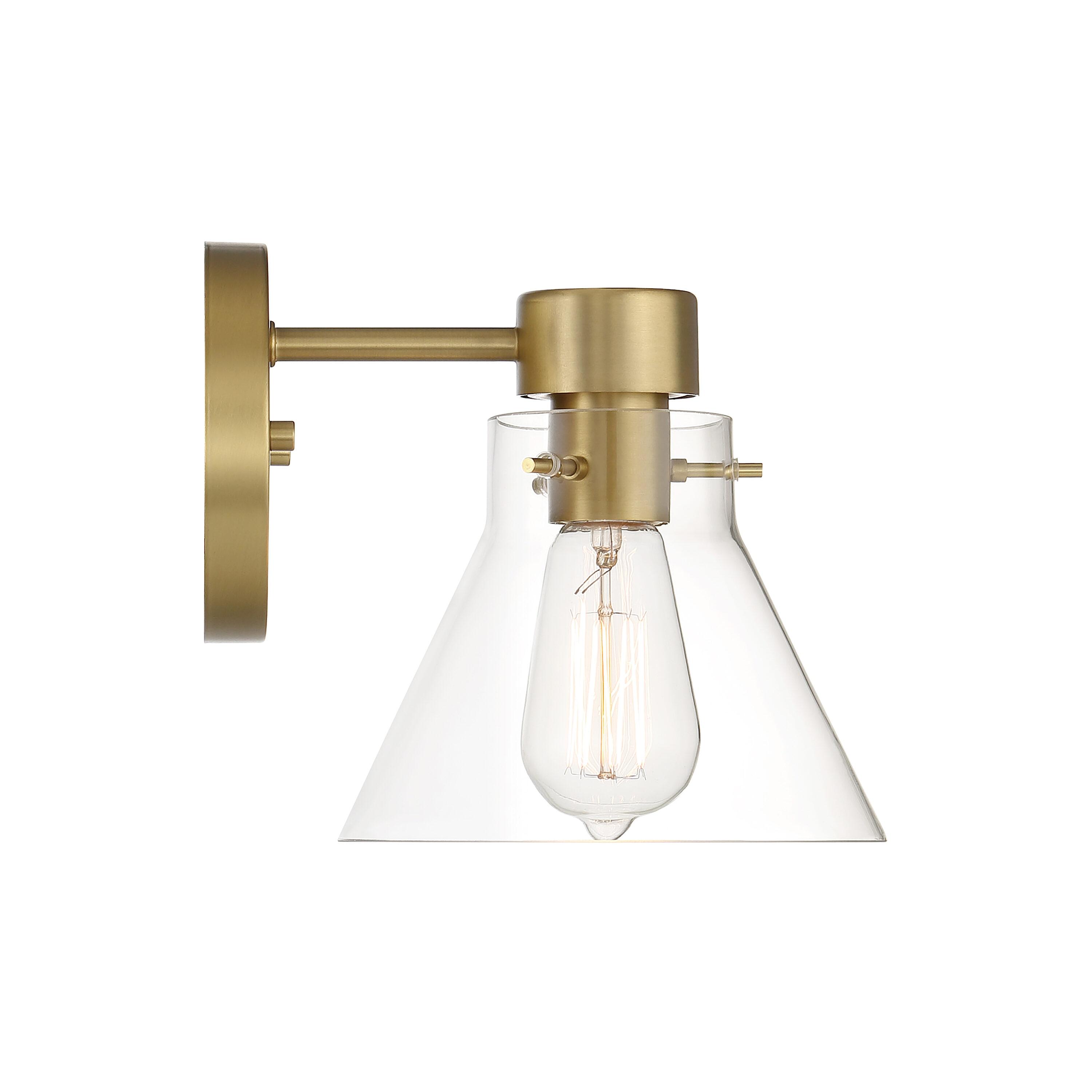 Willow Creek 7.5 inch Brushed Gold Wall Sconce with Clear Glass Shade