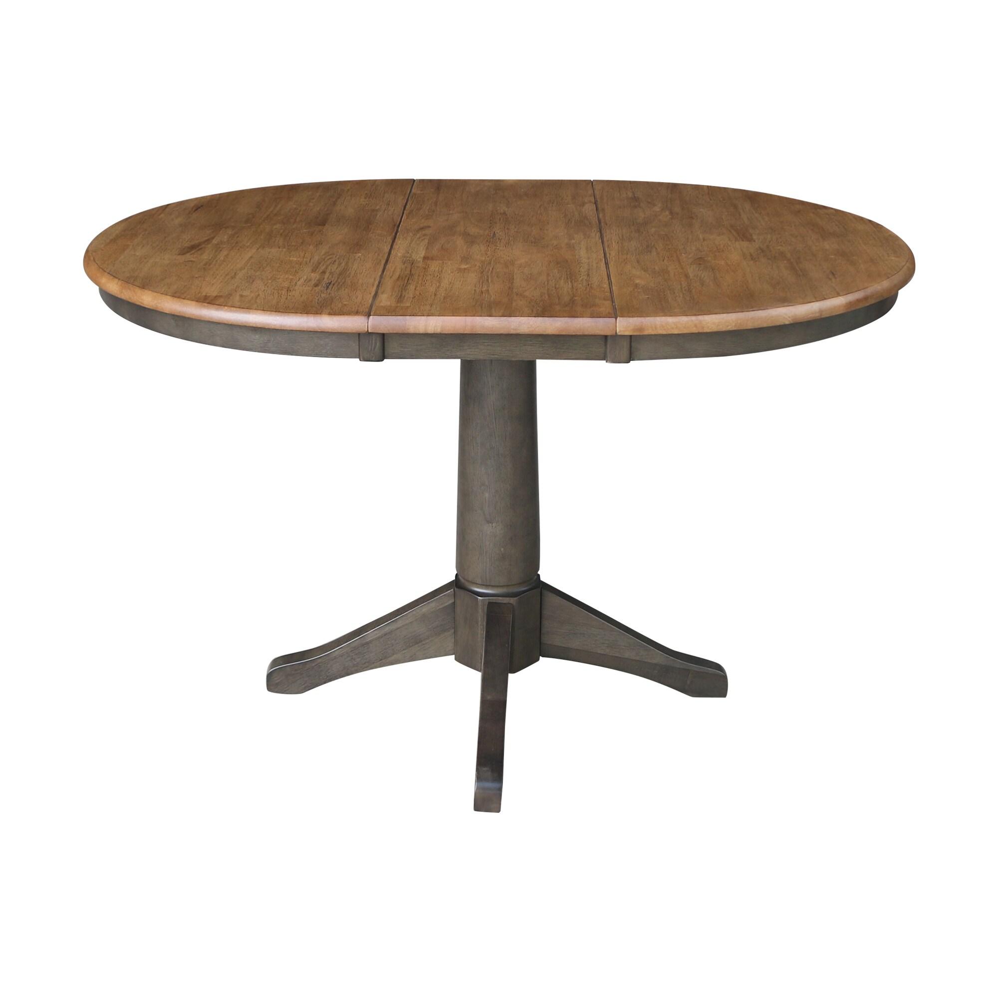International Concepts 36" round top ped table with 12" leaf - 30.1"h - dining height