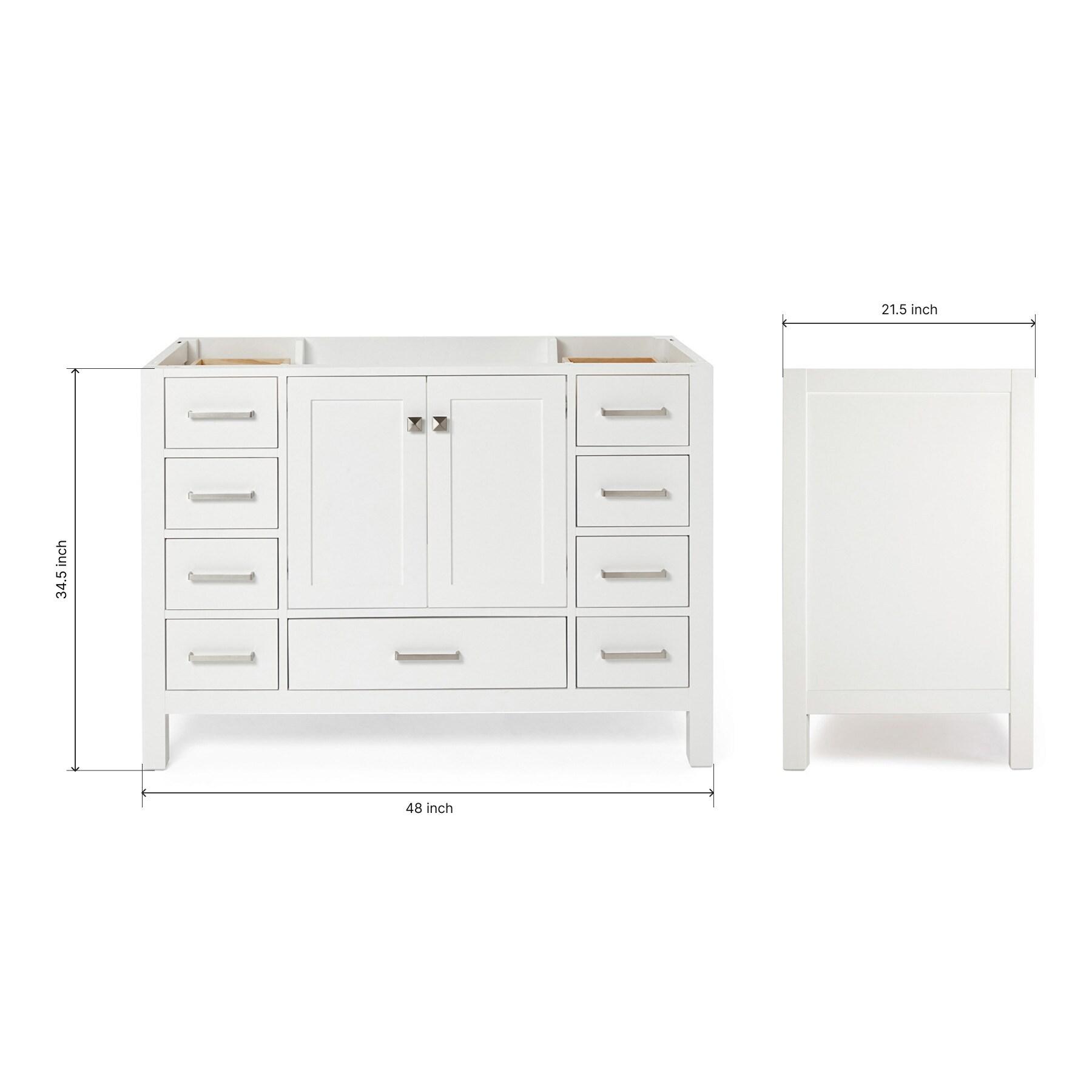 Ariel A049s-Bc Cambridge 48" Single Free Standing Vanity Cabinet Only - White