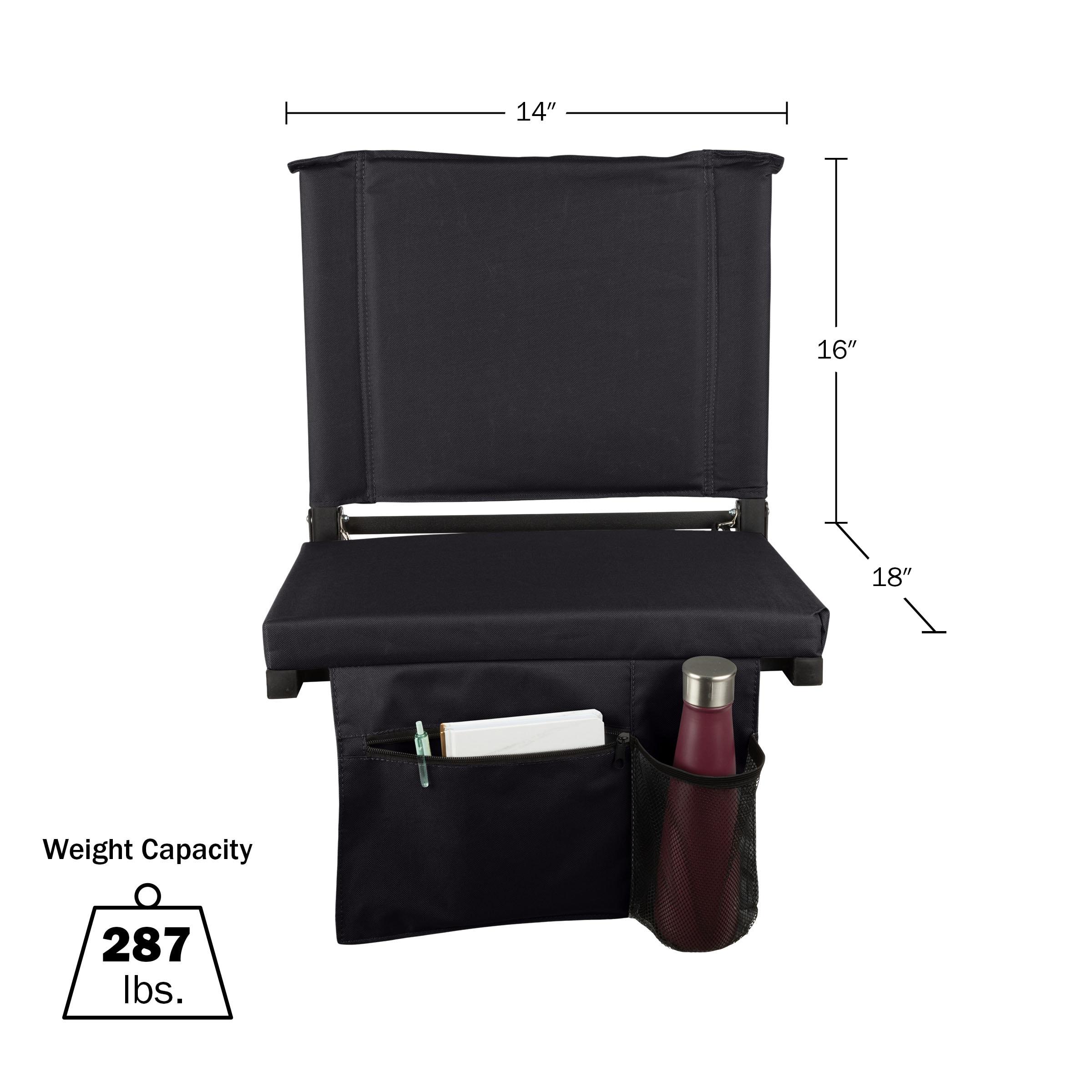 Home-Complete Bleacher Seat Stadium Cushion, Black
