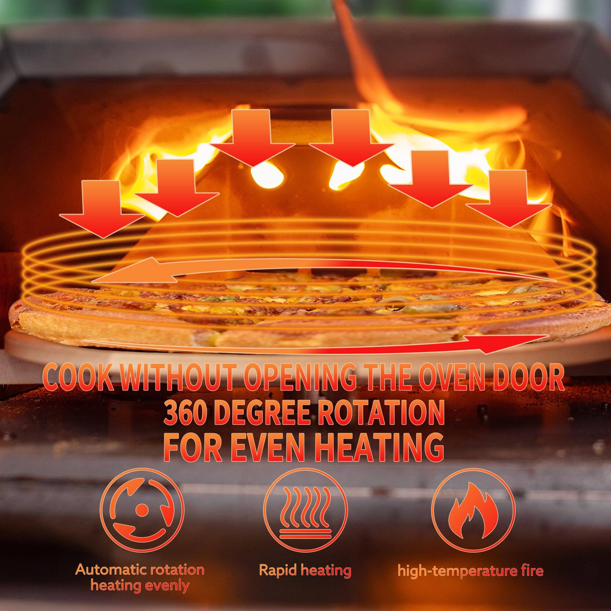 Mocoloo Automatic Outdoor Pizza Oven Portable Wood Fired Pizza Maker with Timer and Built-in Thermometer