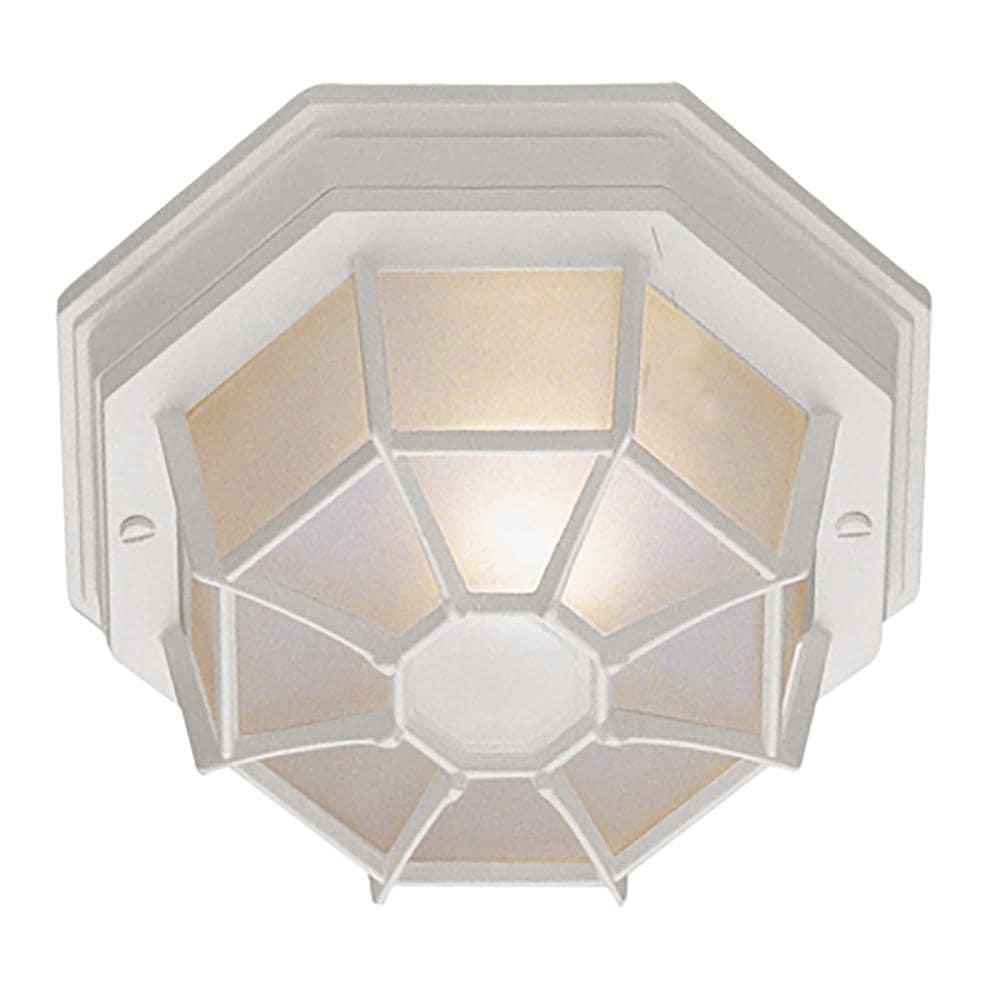 Contemporary White Glass 11" Flush-Mount Ceiling Light