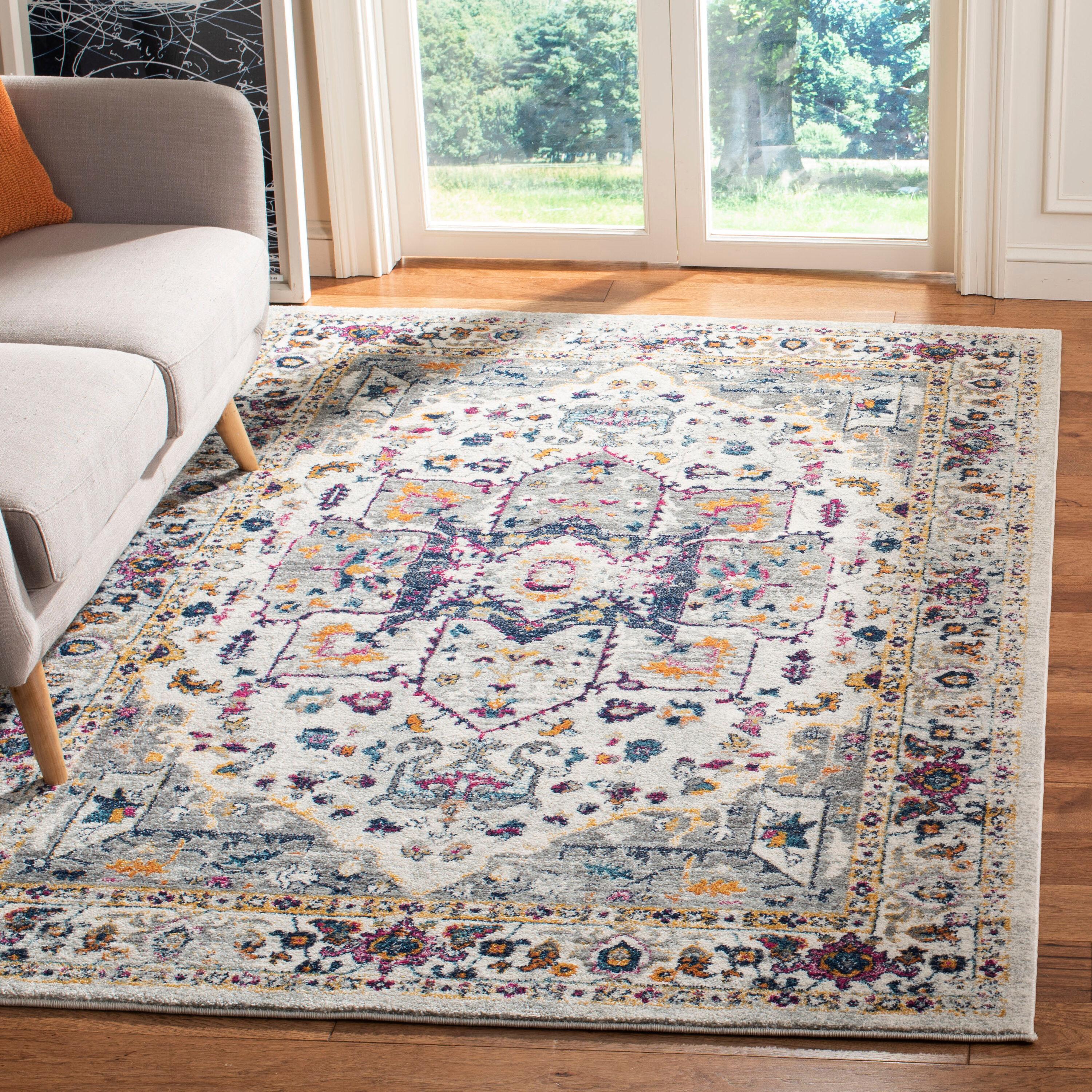 Evoke EVK275 Power Loomed Area Rug - Ivory/Grey - 3'x5' - Safavieh.