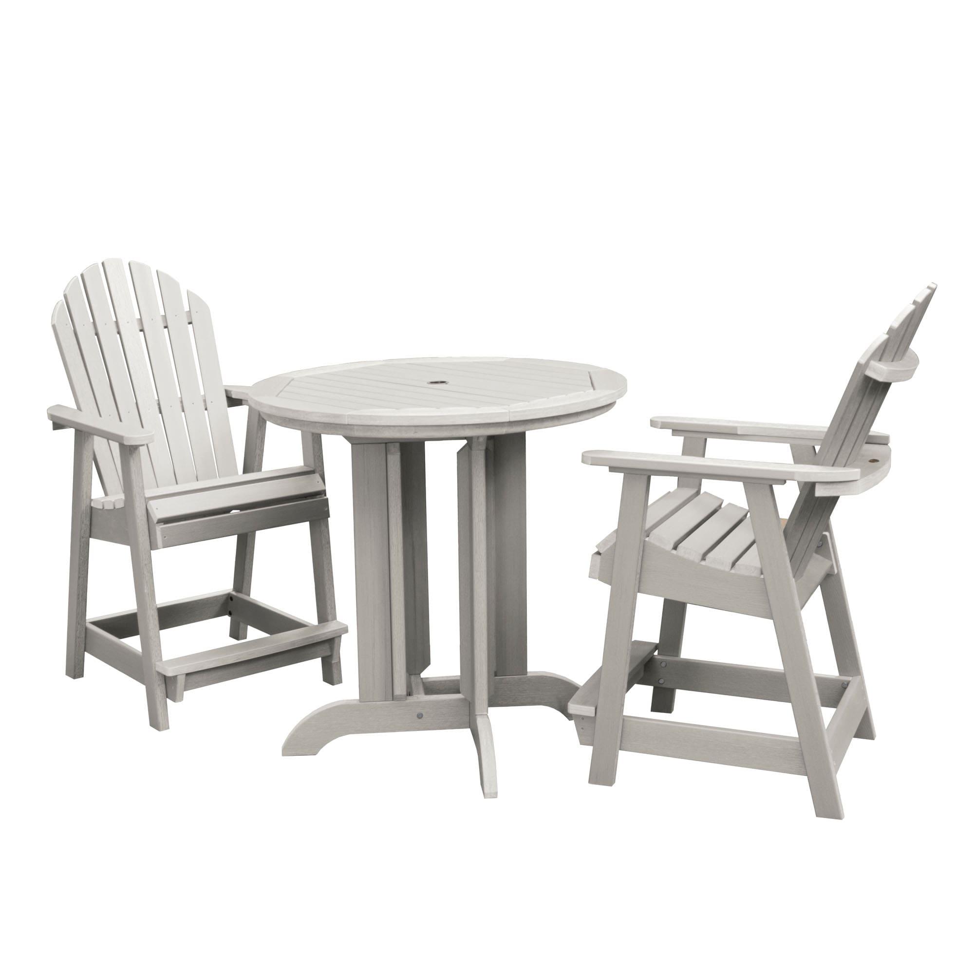 Havenside Home Hamilton 3-piece Outdoor Dining Set - 36" Round Table, Counter-height Harbor Gray