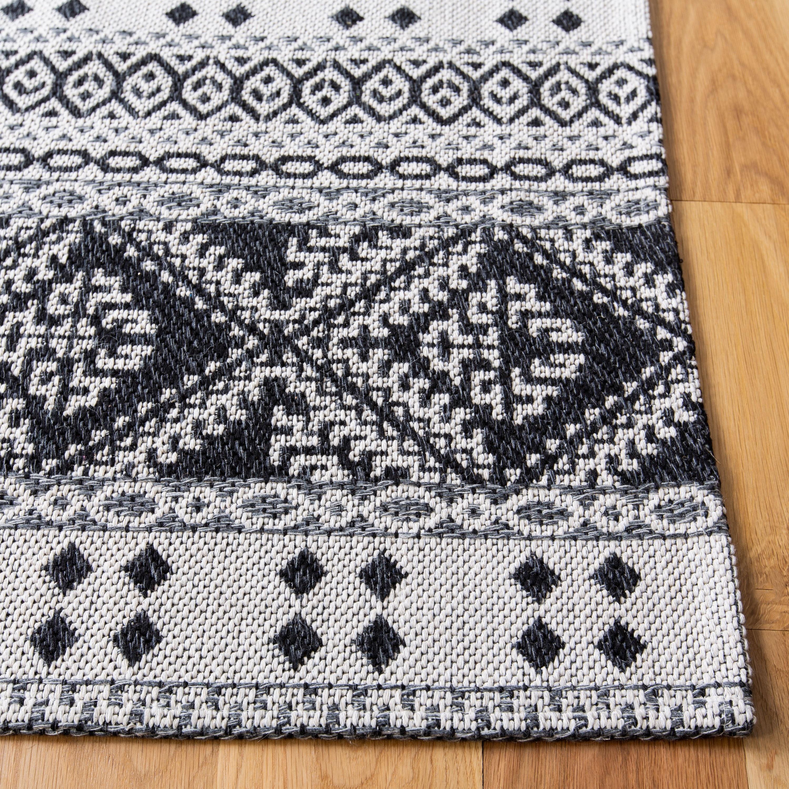 Augustine AGT445 Machine Made Indoor Area Rug - Black/Cream - 8'x10' - Safavieh