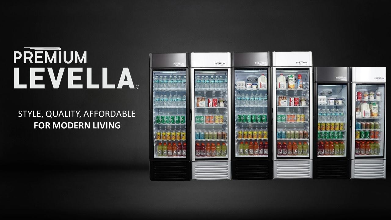 Premium Levella 9.0 cu ft 1-Glass Door Commercial Refrigerator, Matte Black