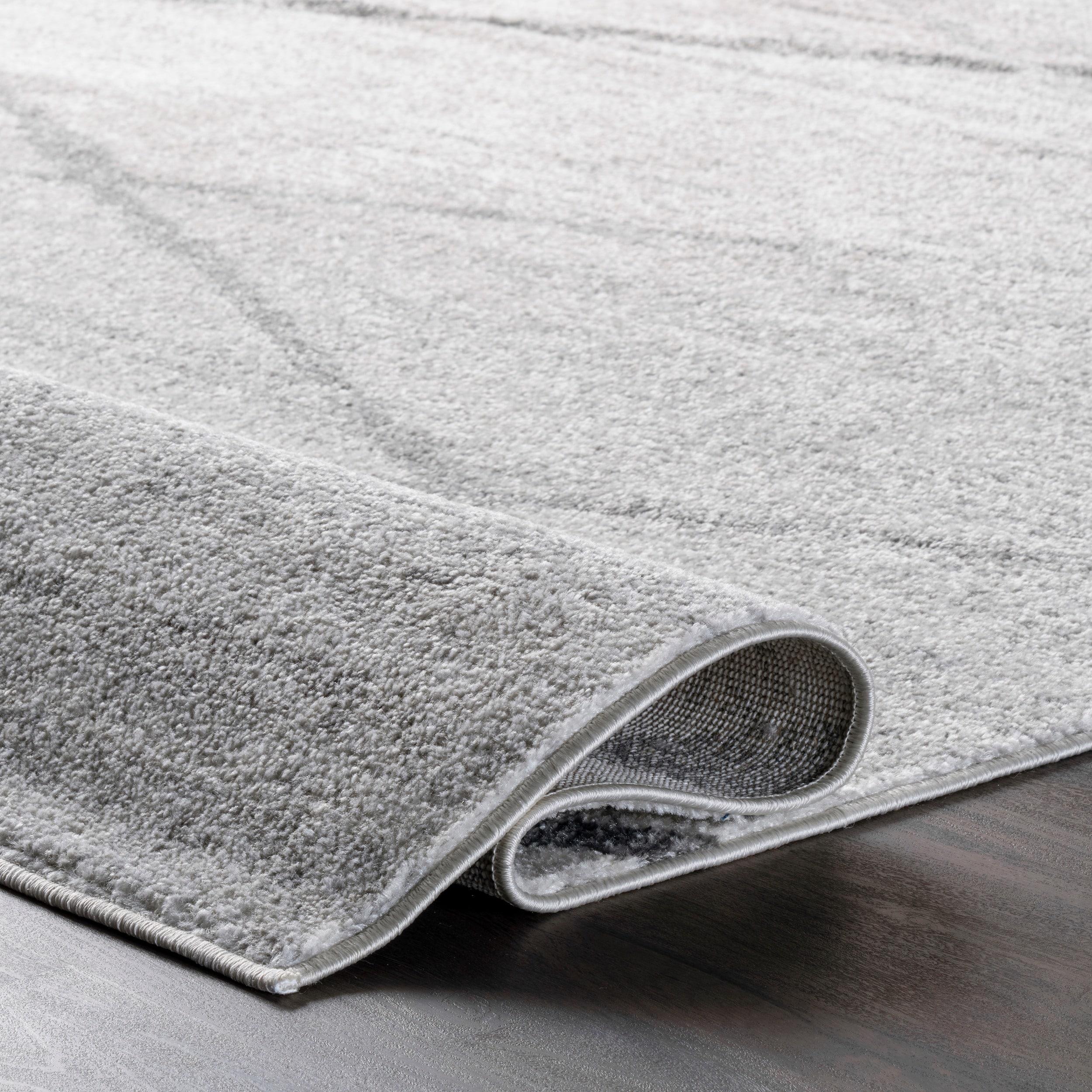 Nuloom 5 Round Thigpen Contemporary Indoor Area Rug, Grey, Abstract Lines, Non-Slip Backing, Stain Resistant, BedroomLiving Room, Kitchen,
