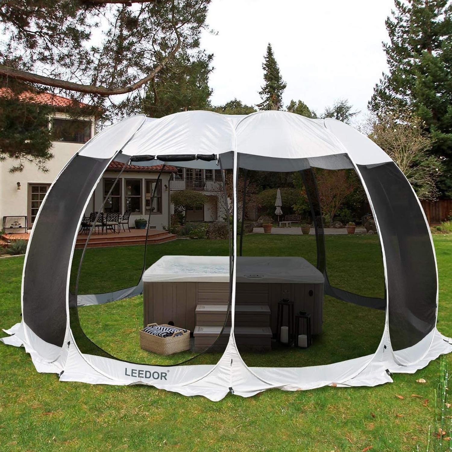 Screen House Tent Instant Room Outdoor Canopy 15x15 Gray