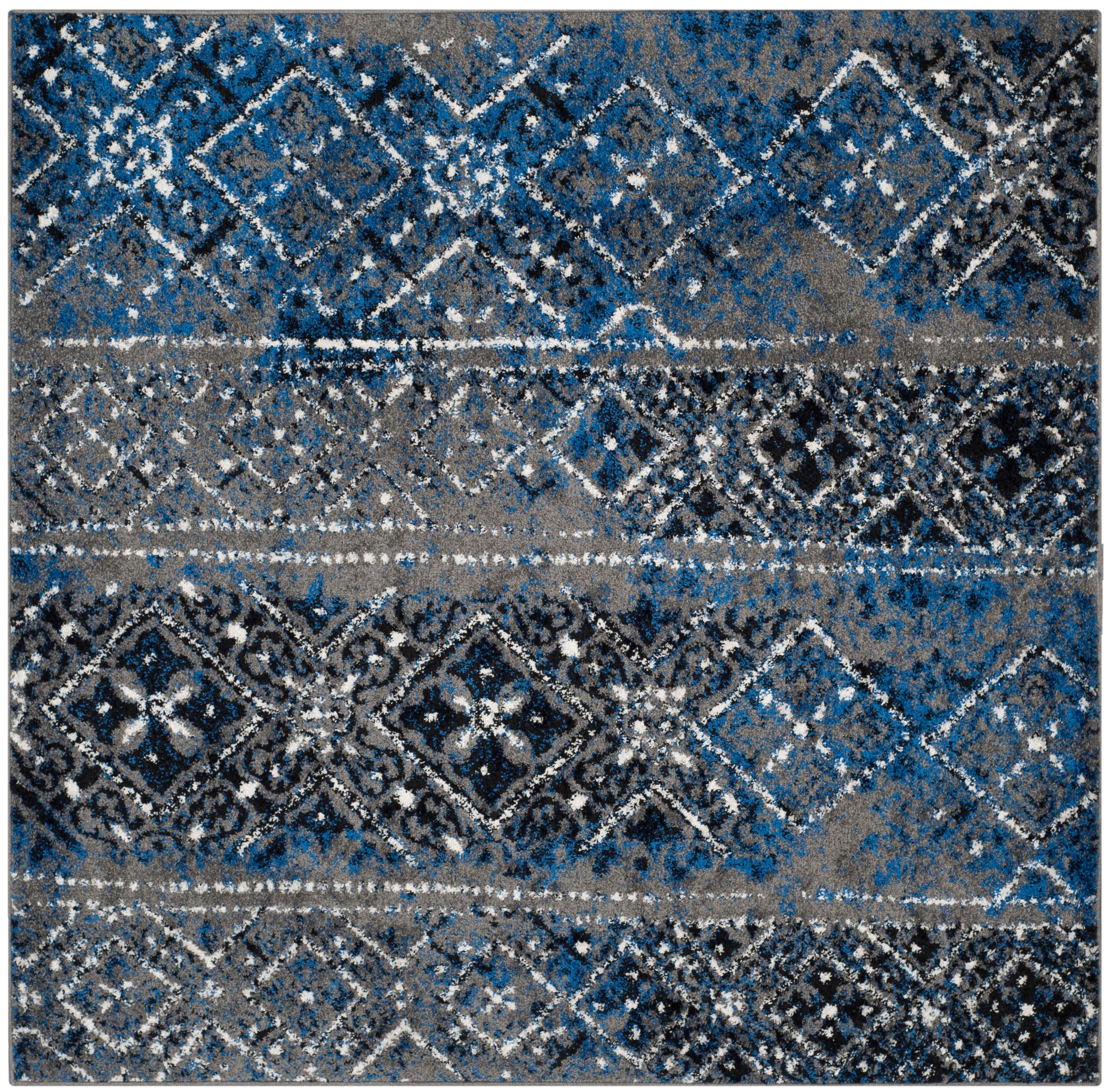 Adirondack ADR111 Machine Made Indoor Area Rug - Silver/Multi - 4'x4' - Safavieh