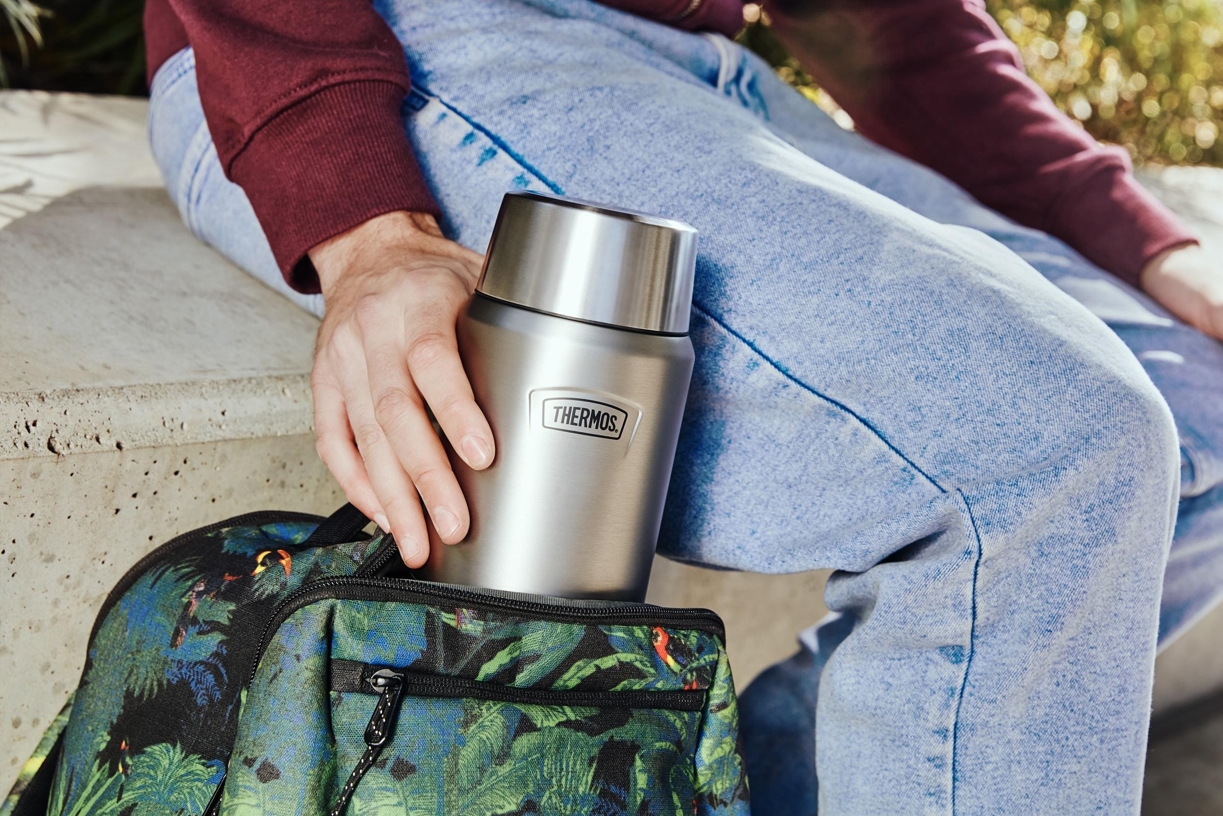 Thermos Stainless Steel Insulated Food Jar with Spoon, 24oz, Matte Stainless Steel