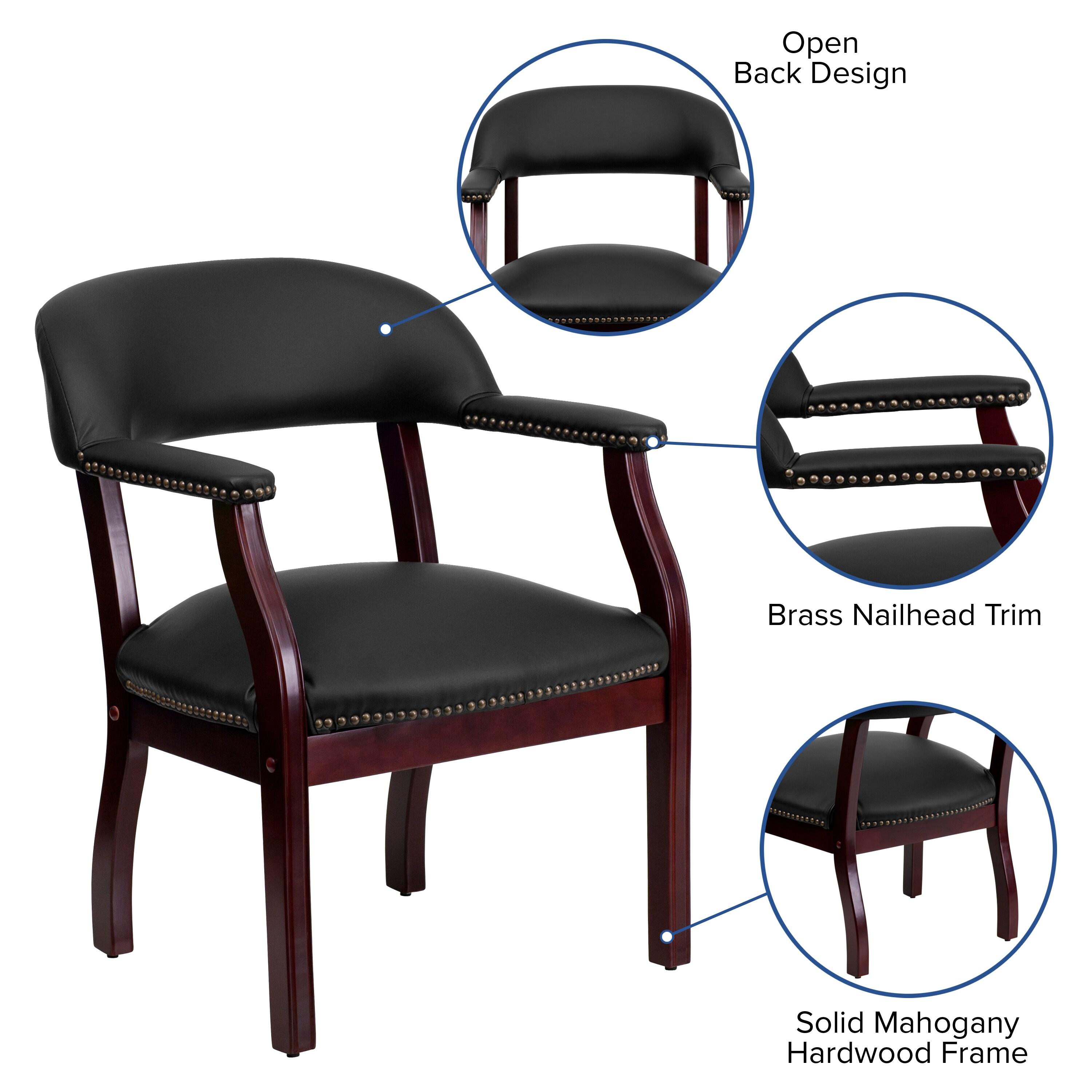 Flash Furniture Black LeatherSoft Conference Chair with Accent Nail Trim