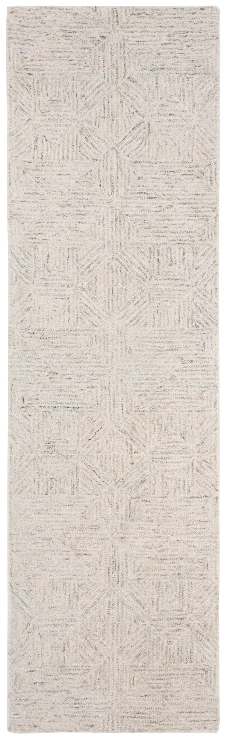 SAFAVIEH Abstract Brock Geometric Runner Rug, Ivory/Light Blue, 2'3" x 6'