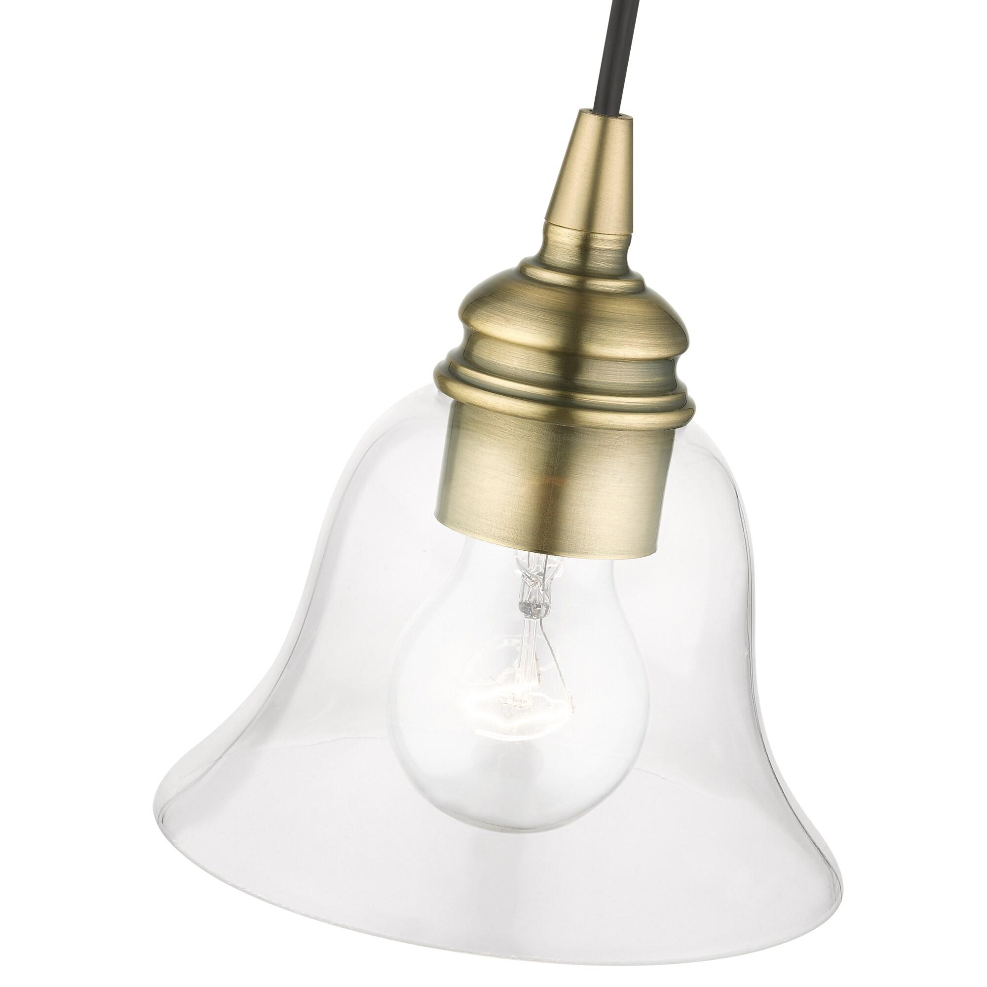Livex Lighting Moreland 1 - Light Pendant in Antique Brass