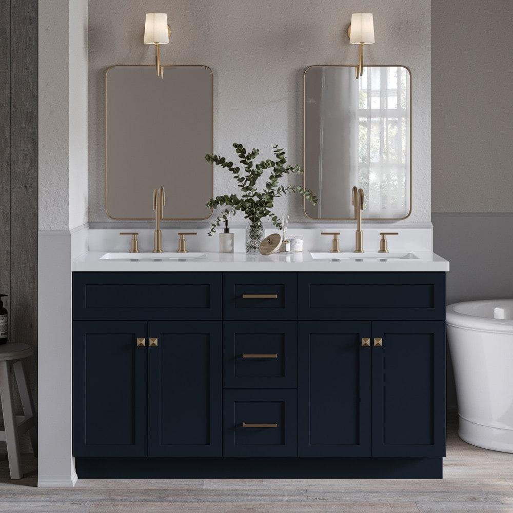 Ariel F060d-Bc Hamlet 60" Double Free Standing Vanity Cabinet Only - Blue