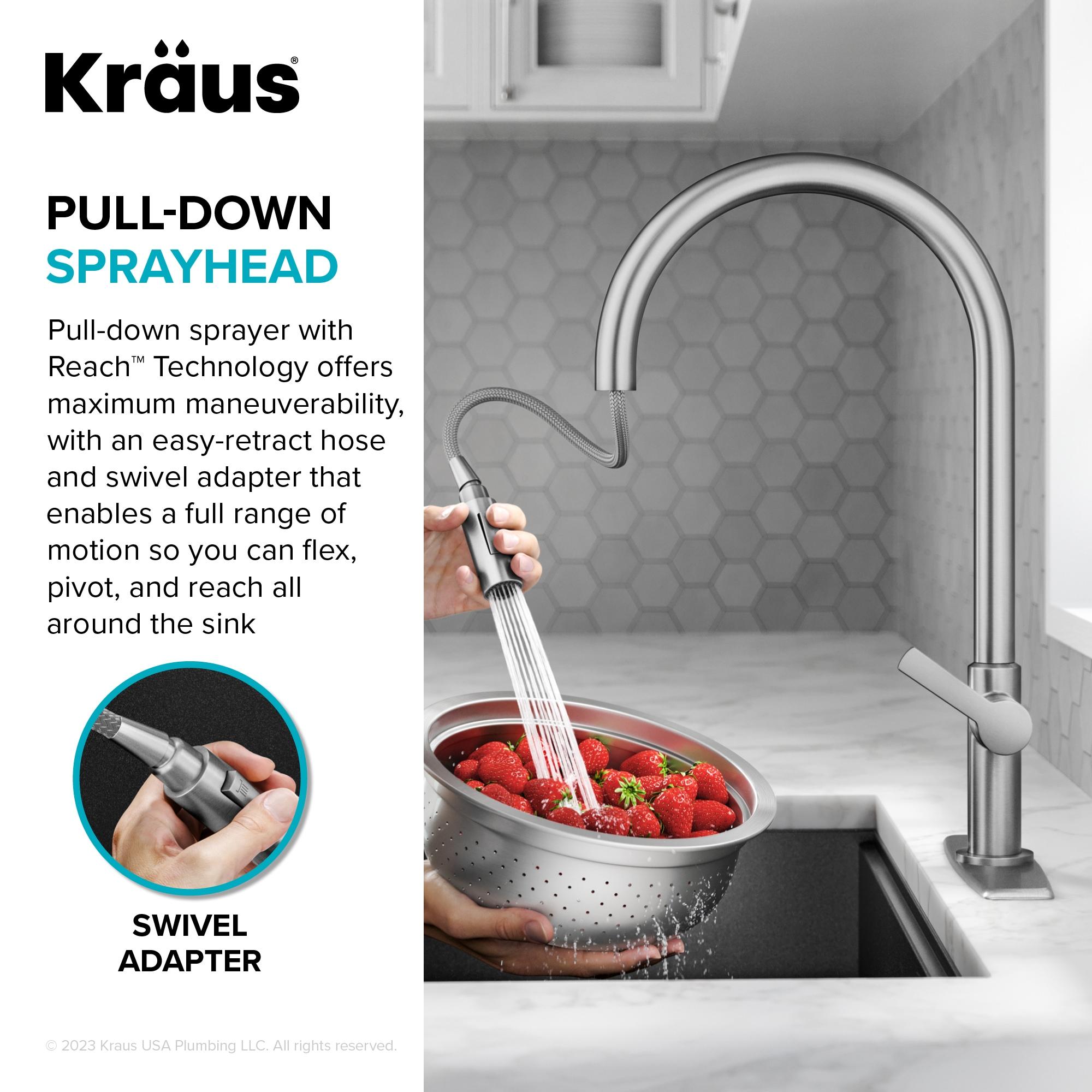 KRAUS Oletto Single Handle Pull Down Kitchen Faucet