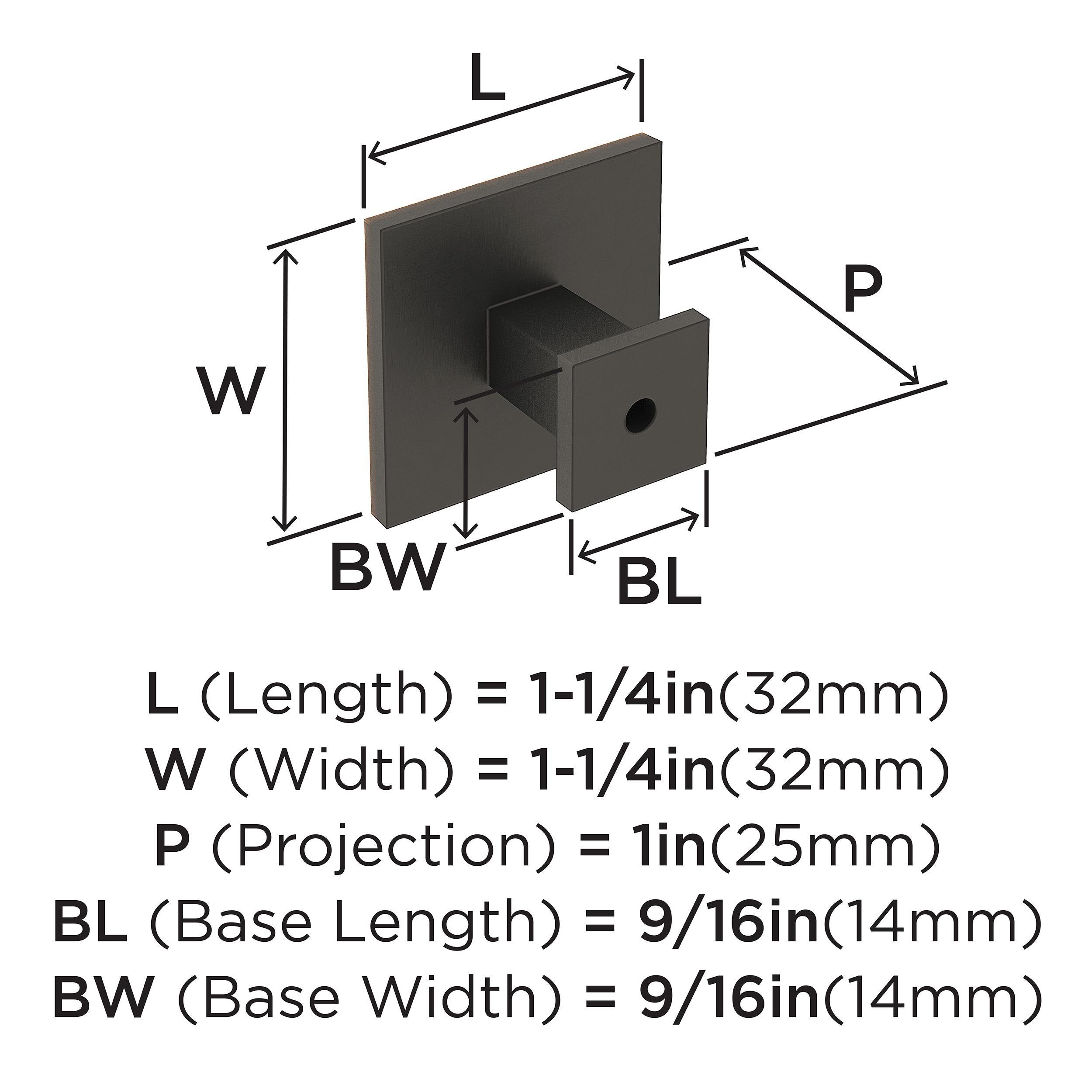 Amerock Appoint 1-1/4 inch (32mm) Length Oil-Rubbed Bronze Cabinet Knob