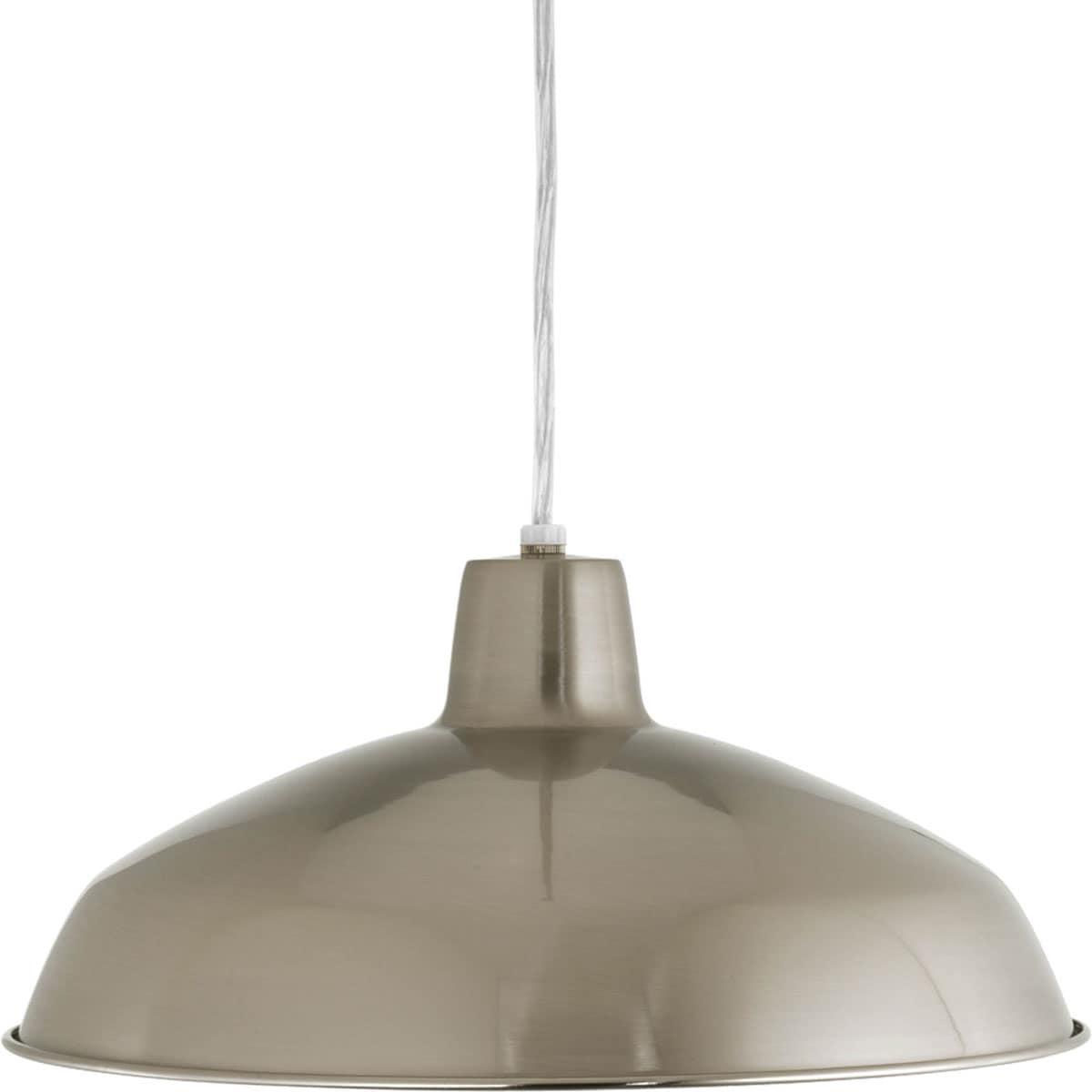 Progress Lighting, Sanabria, 1-Light Pendant, Brushed Nickel, Spun Metal Shade