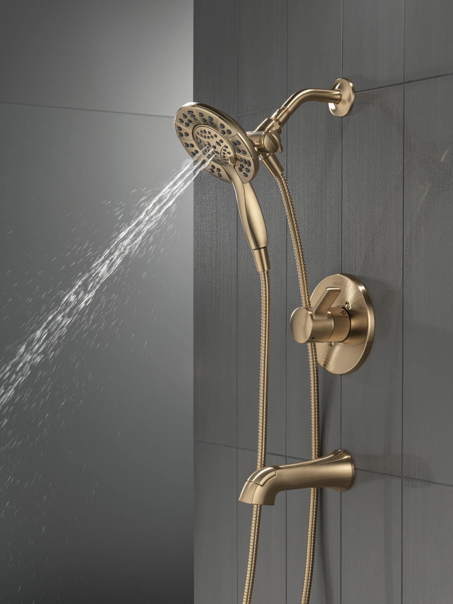 Delta Albion Single-Function Tub Shower Faucet Set, Shower Trim Kit with In2ition Shower Head T144855-CZ-I