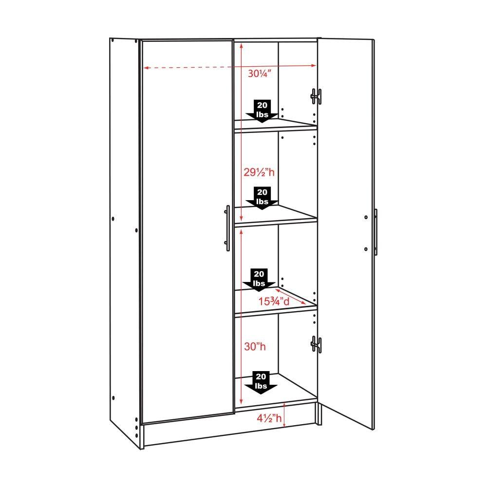 Elite 32" Storage Cabinet White - Prepac