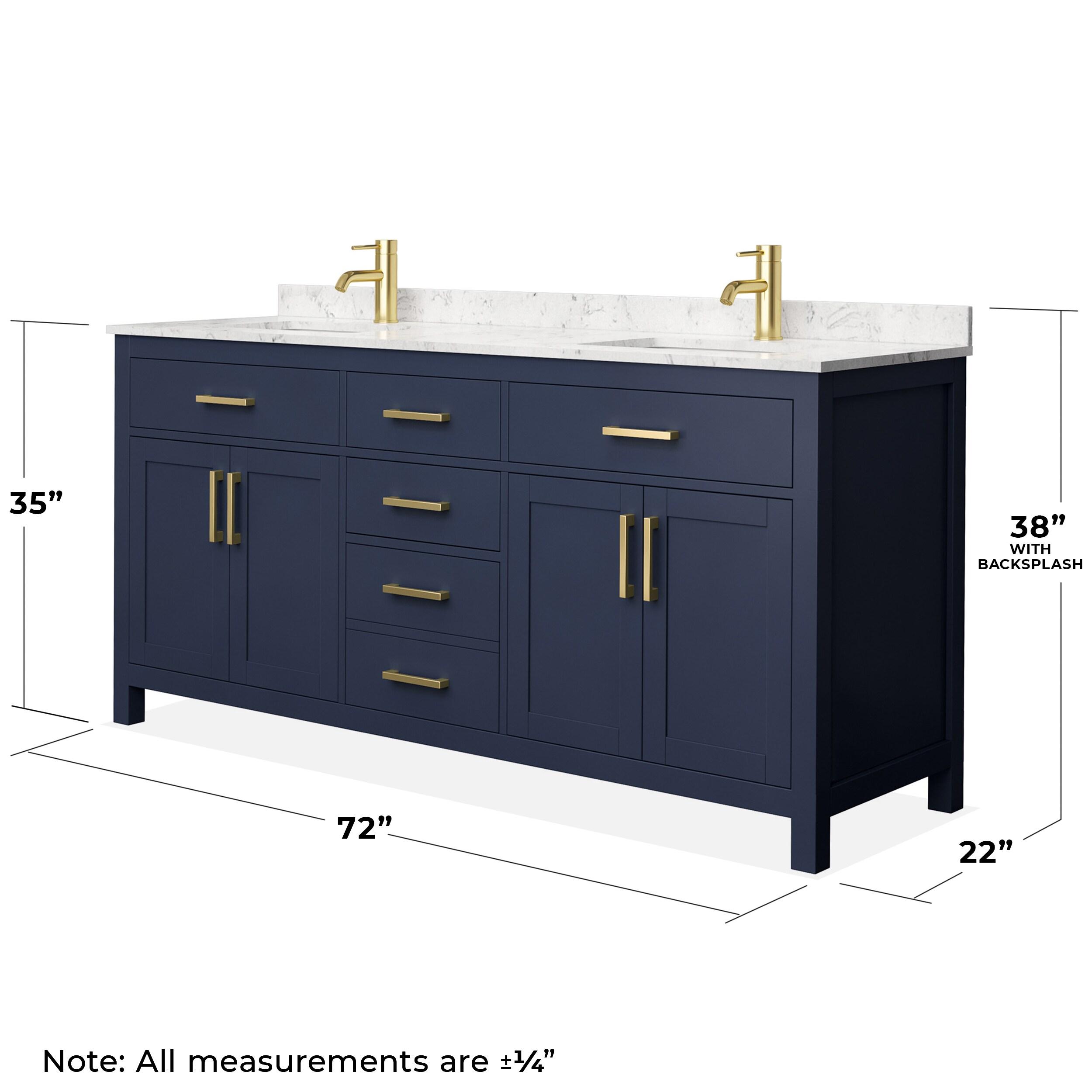 Beckett 72" Freestanding Double Bathroom Vanity with Cultured Marble Top