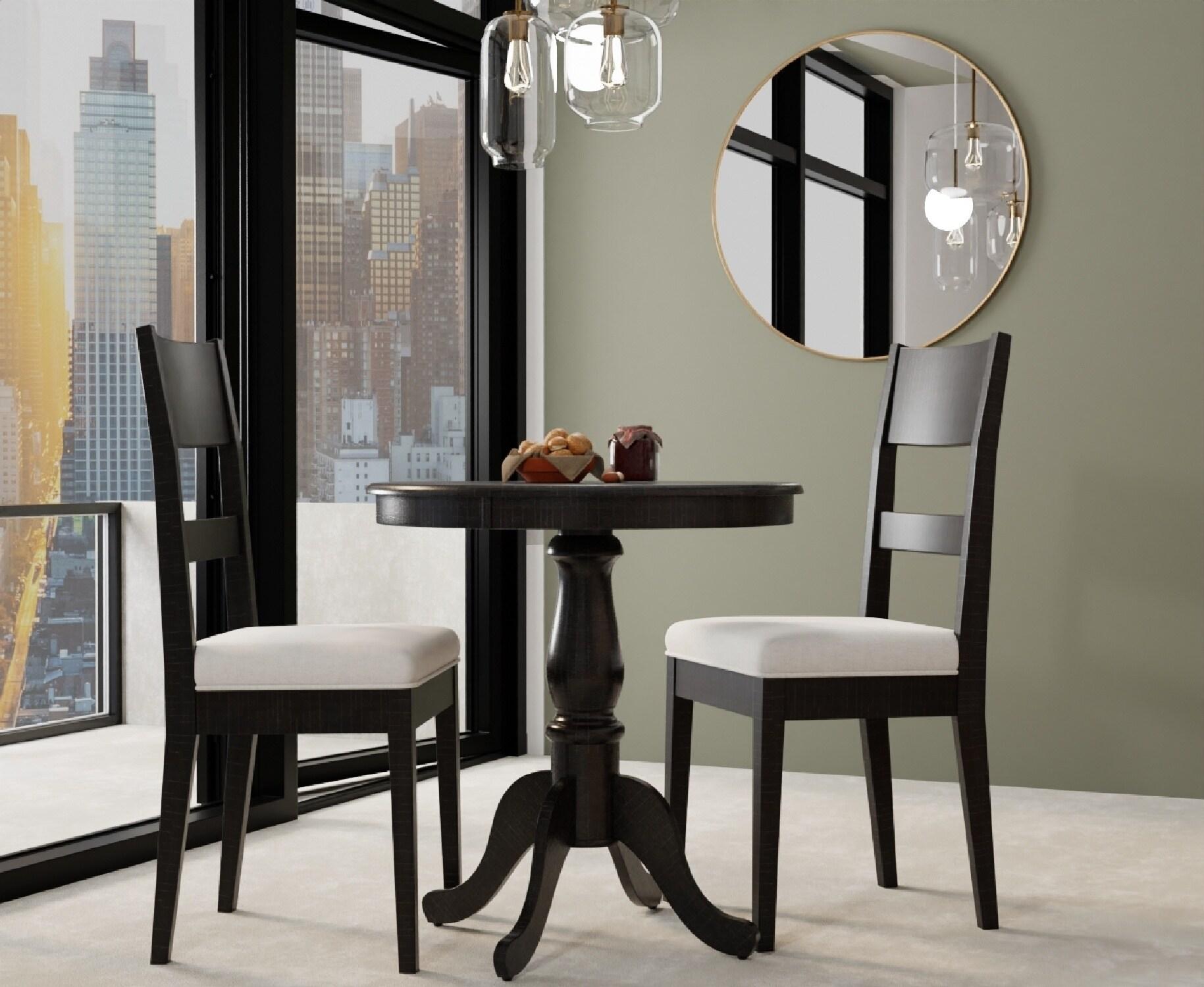 Carolina Living 30" Salem Round Pedestal Bar Table Espresso: MDF, Rubberwood, for 2