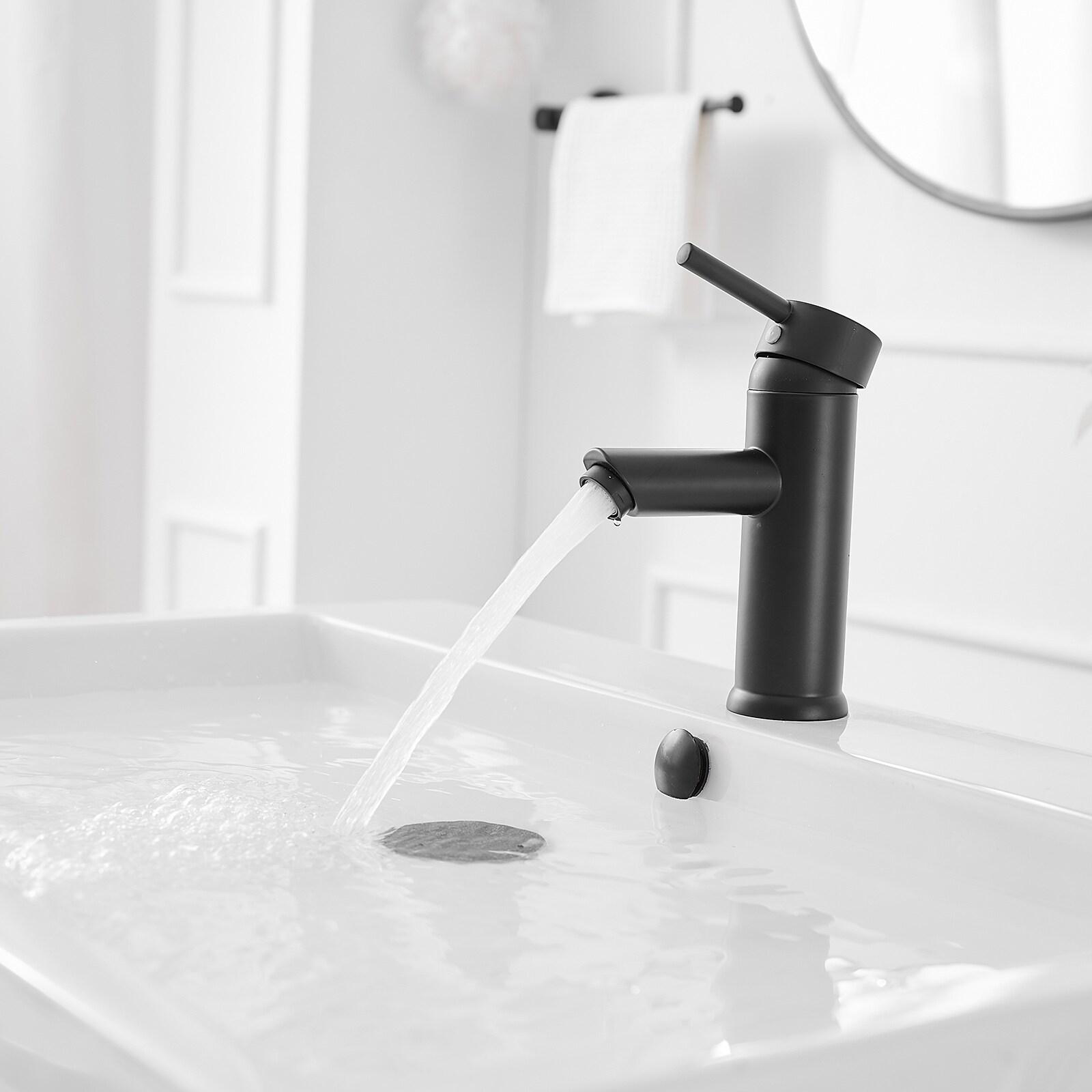 Single-Hole Single-handle Bathroom Faucet with Drain Assembly