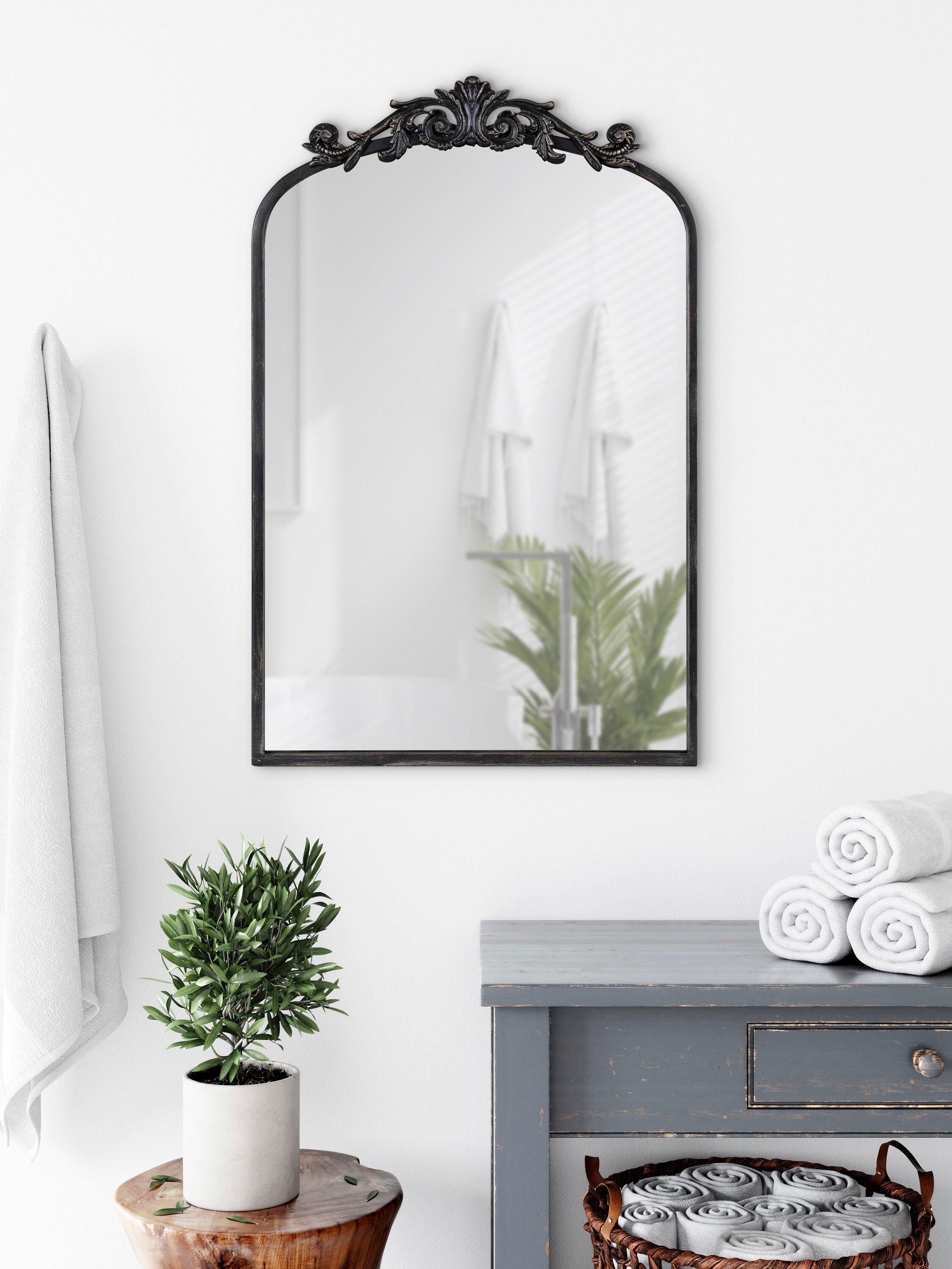 19" x 30.7" Arendahl Traditional Arch Decorative Wall Mirror Black - Kate & Laurel All Things Decor: Elegant Metal Frame