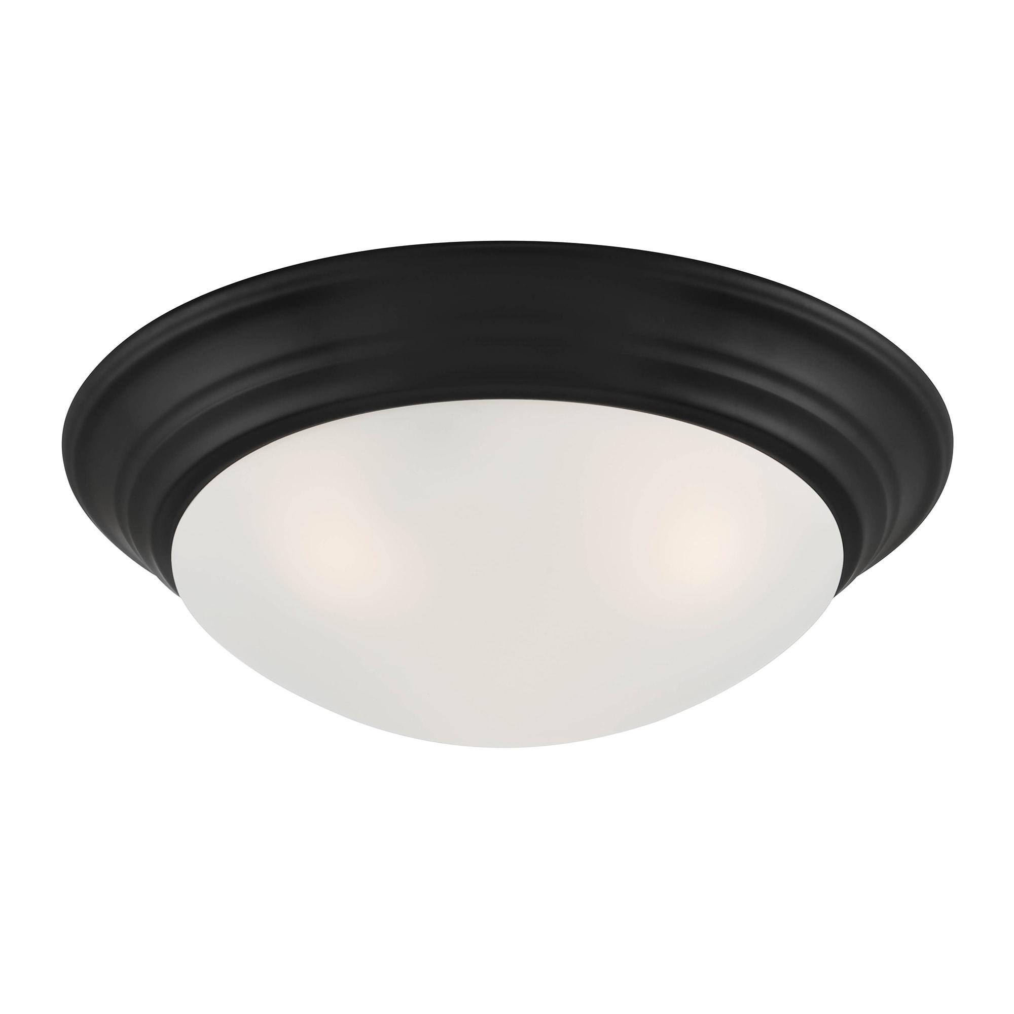 Modern Tap 14" Matte Black Nickel Glass Flush Mount Light