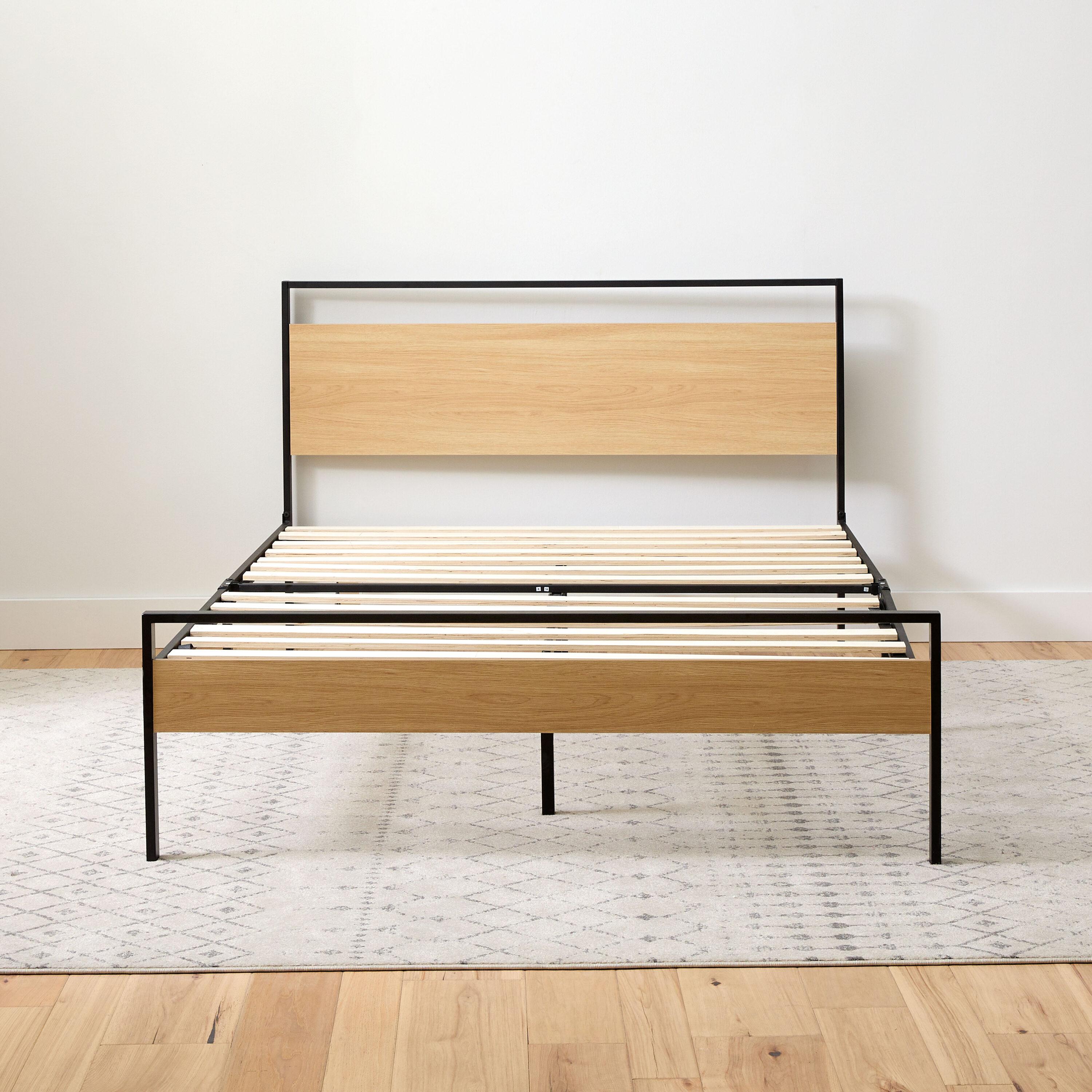 Nora Metal and Wood Platform Bed Frame - Brookside Home