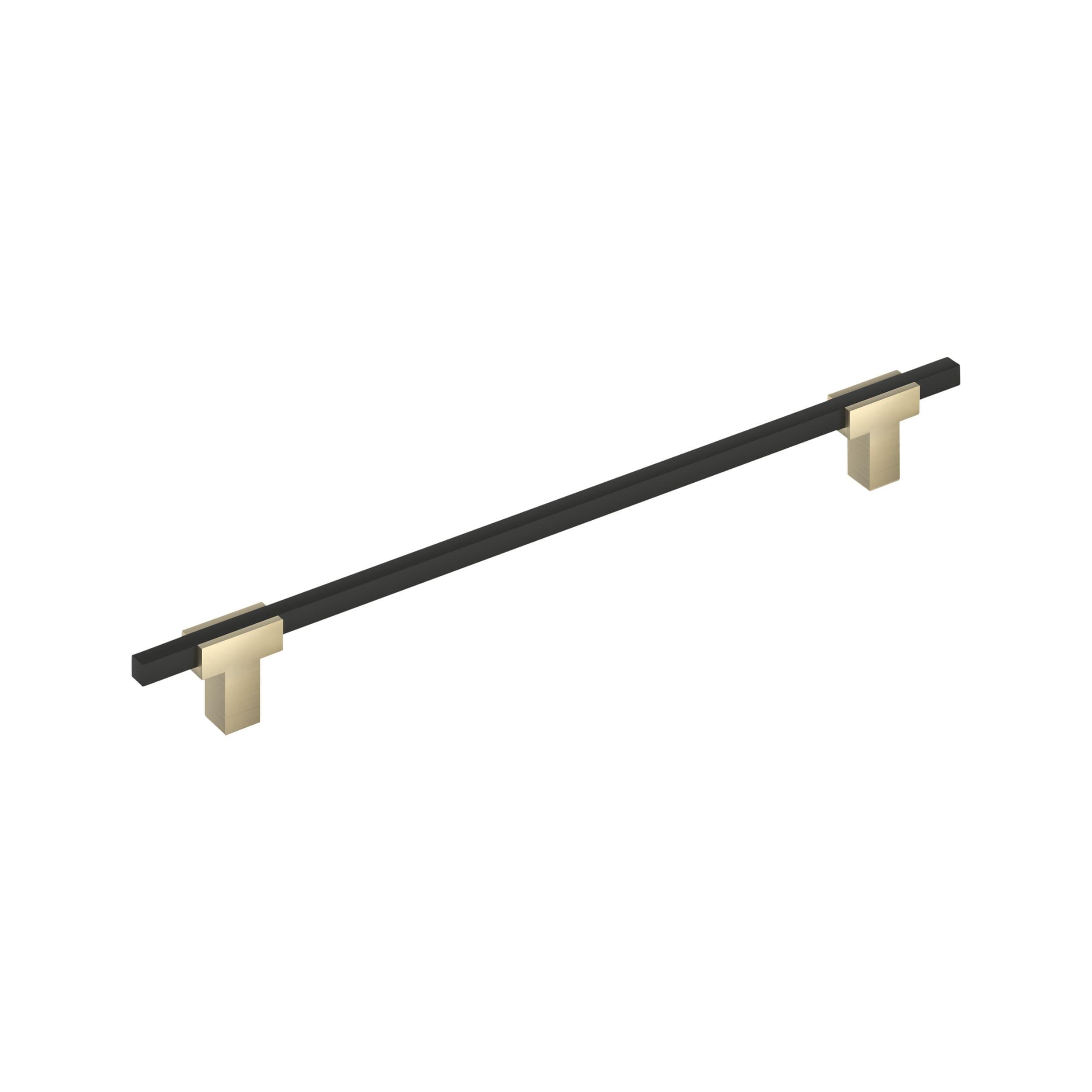 Amerock Urbanite 10-1/16 inch (256mm) Center-to-Center Golden Champagne/Matte Black Cabinet Pull