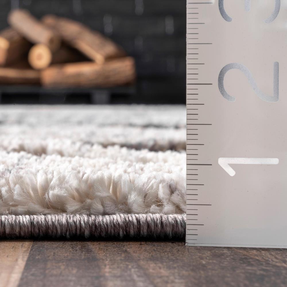 Nuloom 7x9 Ansley Moroccan Tassel Indoor Area Rug, Grey, High-Low Textured Bohemian Design, Plush High Pile, Stain Resistant, Bedroom, Living Room