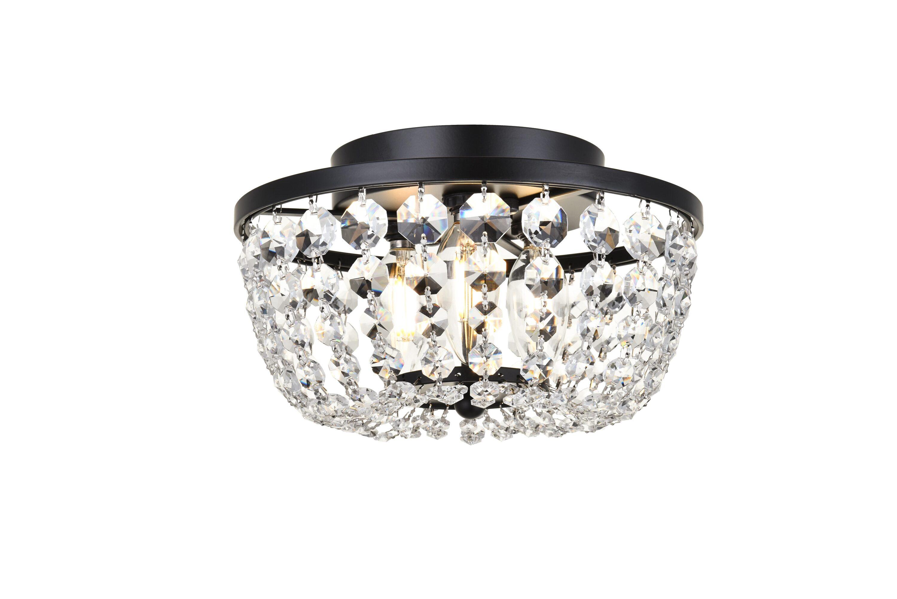 Elegant Lighting Cora 10 inch flush mount in black