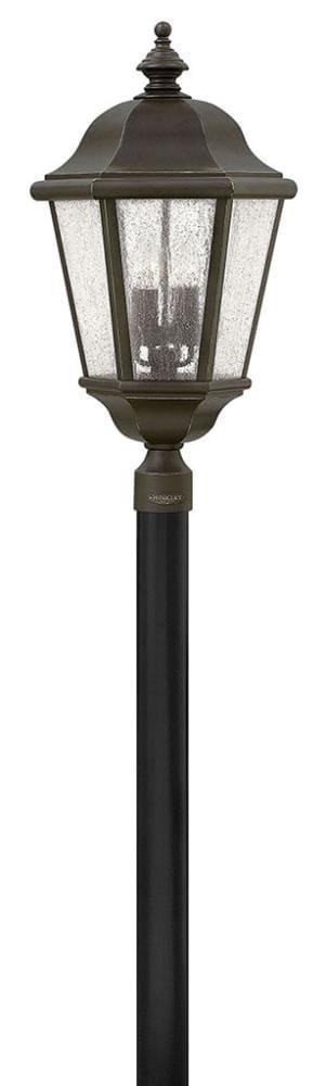 Edgewater 27.75-Inch Oil Rubbed Bronze Outdoor Lantern with Clear Seedy Glass