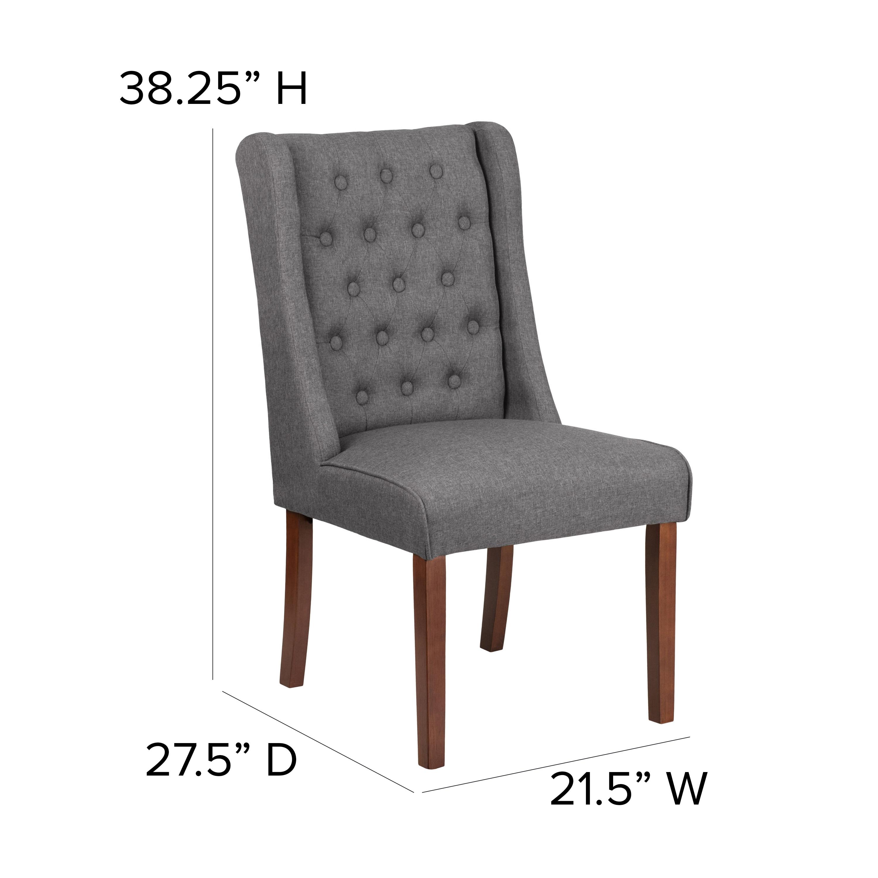 Flash Furniture HERCULES Preston Series Gray Fabric Tufted Parsons Chair