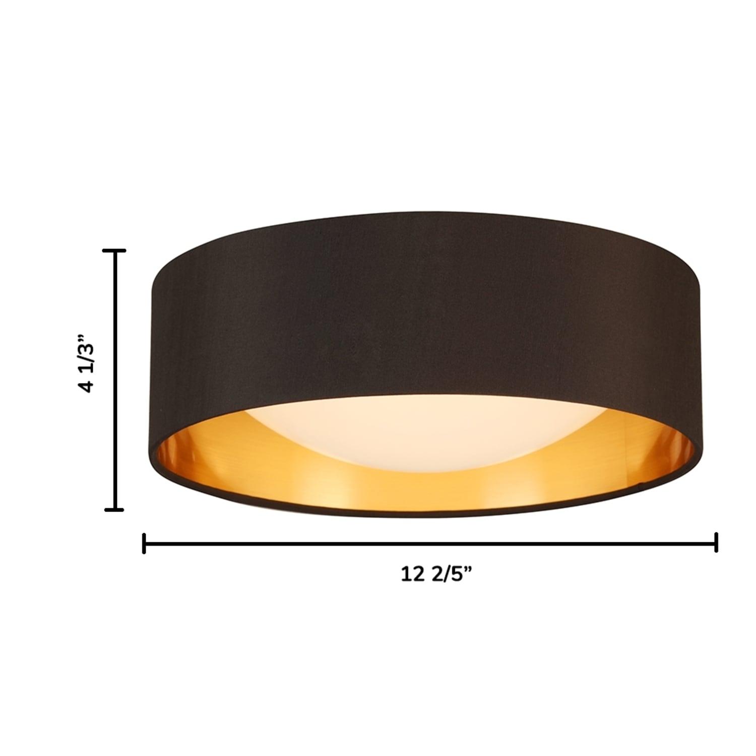 Eglo Lighting Orme 12 Inch Flush Mount Ceiling Light Fixture, Black & Gold