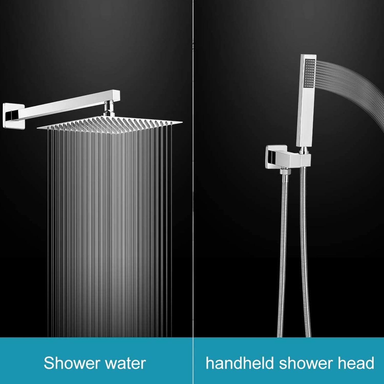 3-Spray Patterns With 2.5 GPM 10 in. Showerhead Wall Mounted Dual Shower Heads With Valve