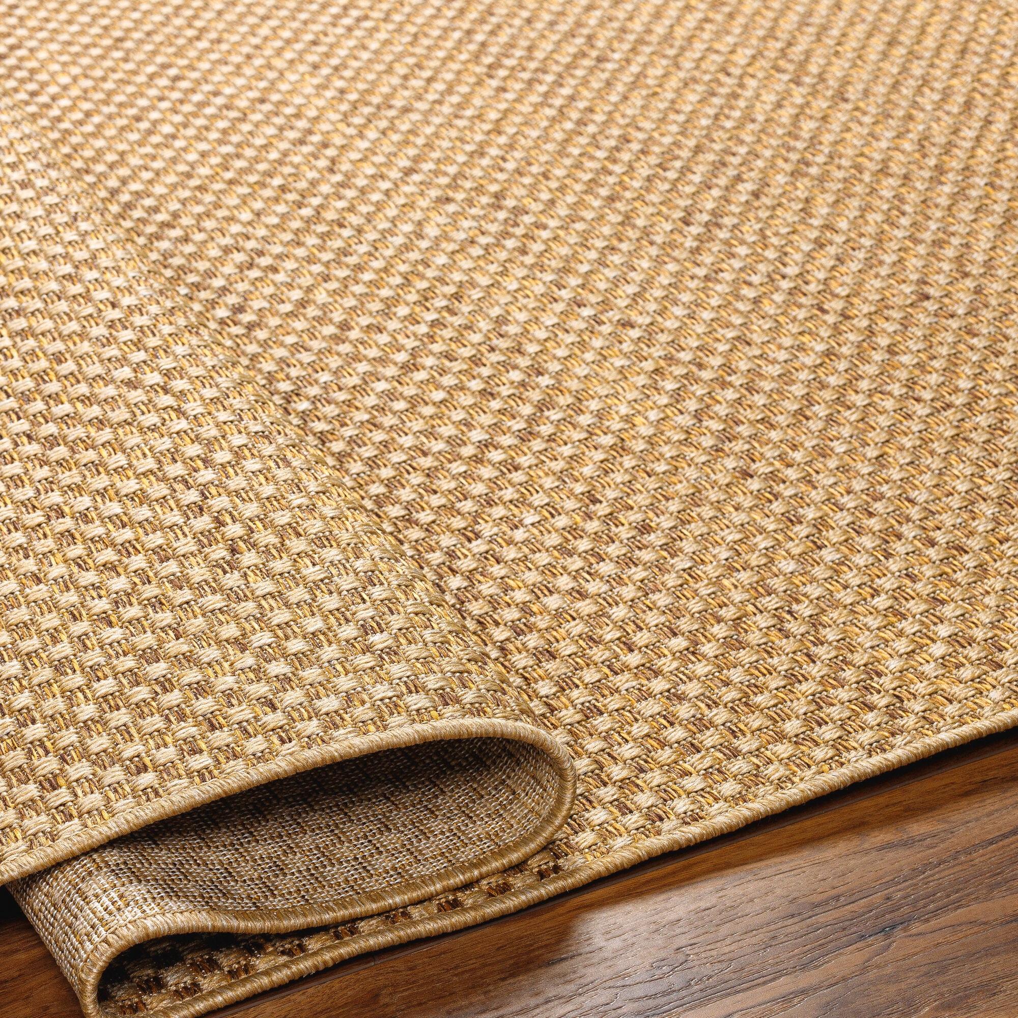 Pismo Beach Natural Tone Checker Weave 2'x3' Synthetic Area Rug