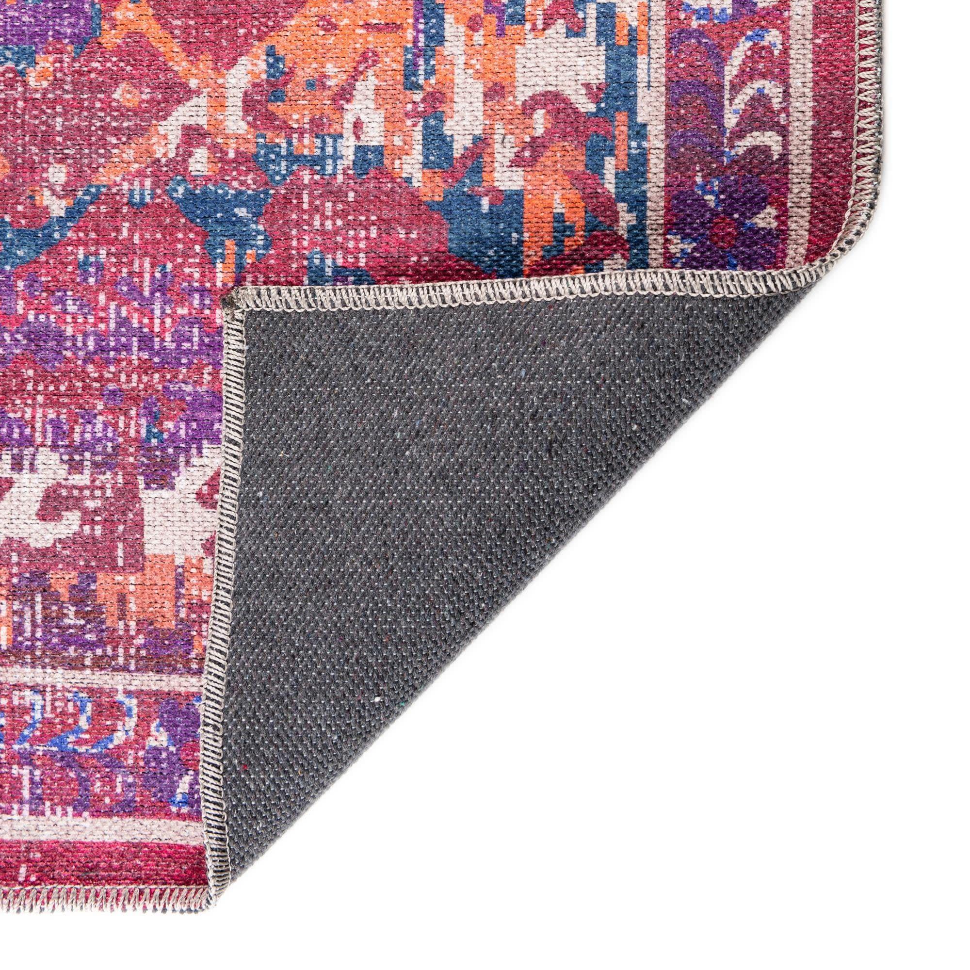 Unique Loom Renaissance Collection Area Rug - Roma (10' 6" Square Multi Fuchsia/Blue)