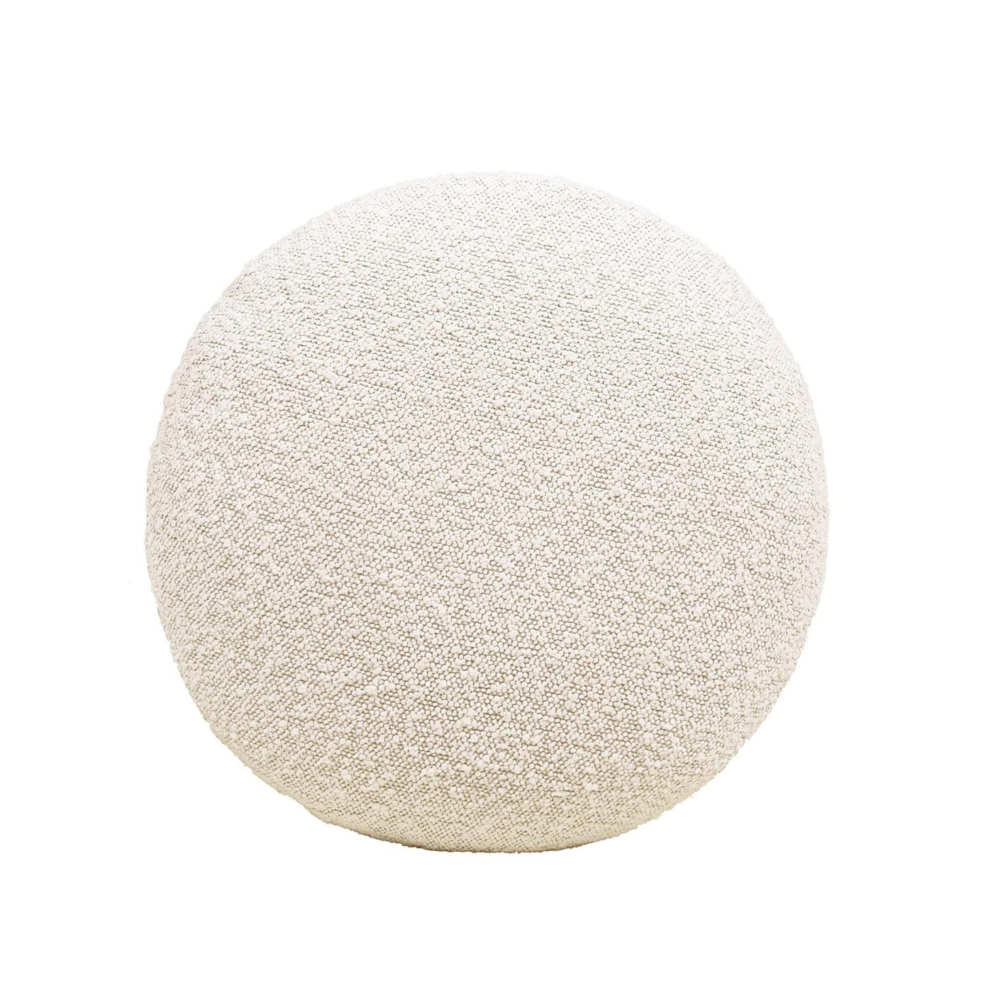 Fuji 15" Mushroom Footstool Ottoman Ivory White Boucle