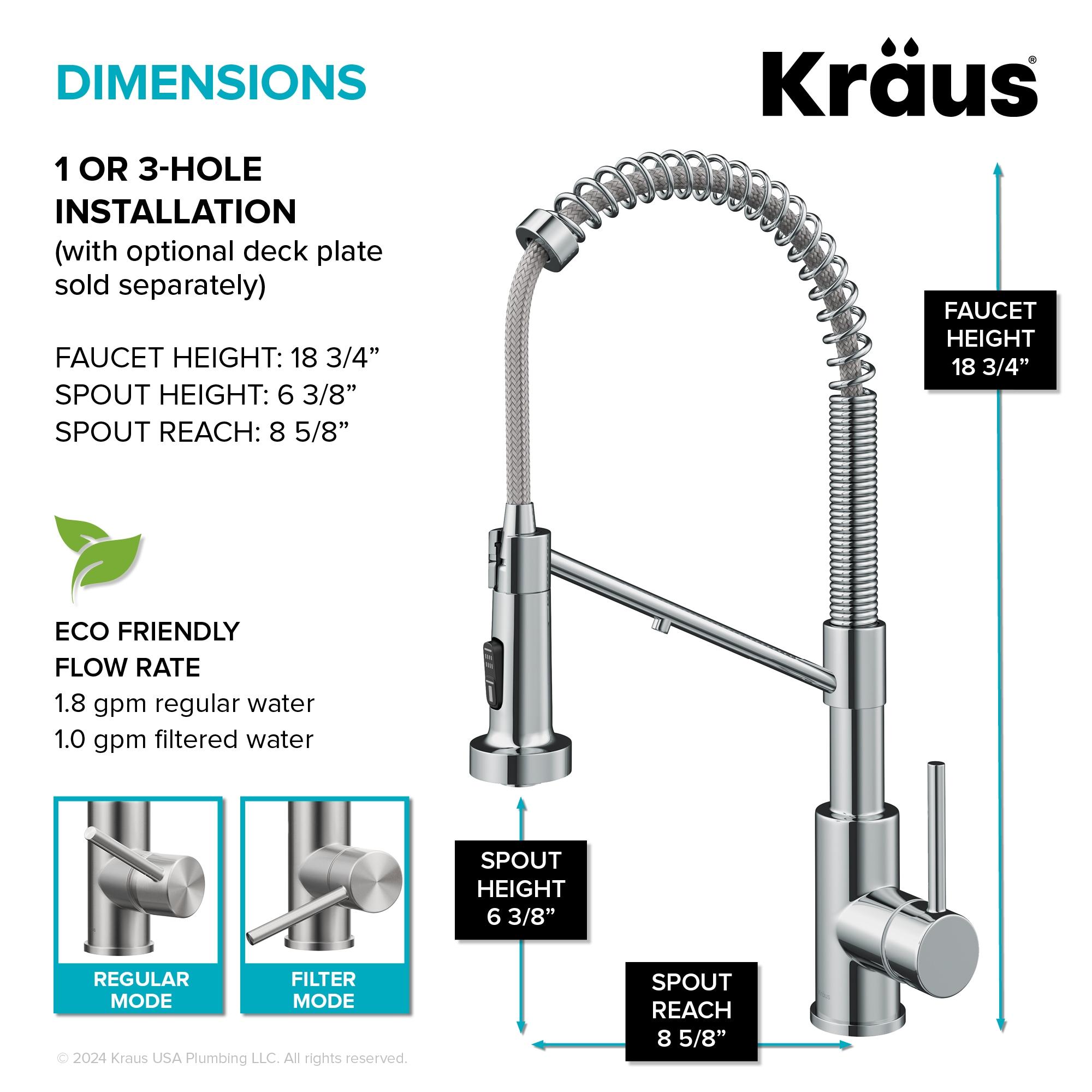 Chrome Pull-Down Single Handle Kitchen Faucet with Spray