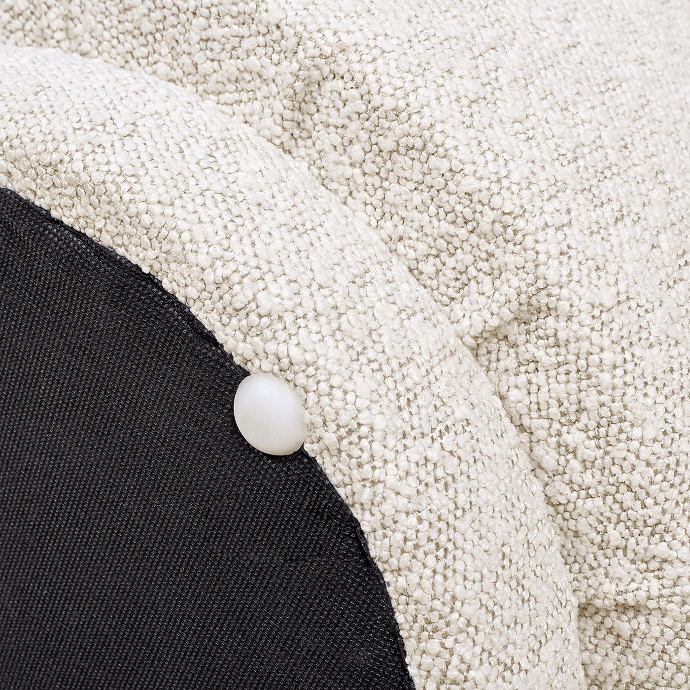 Fuji 15" Mushroom Footstool Ottoman Ivory White Boucle