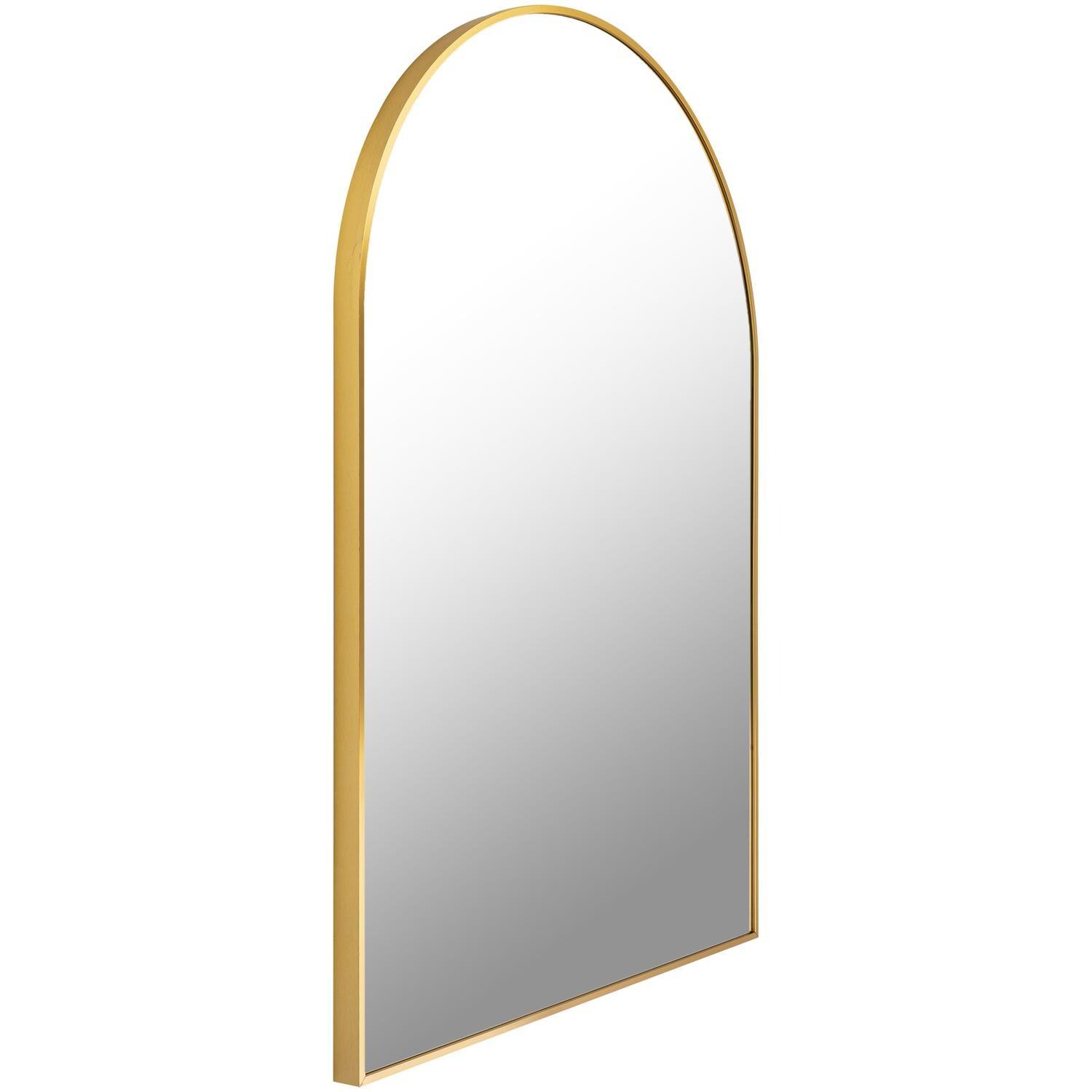 Aranya Rectangular Wood Silver and Gold Bathroom Vanity Mirror