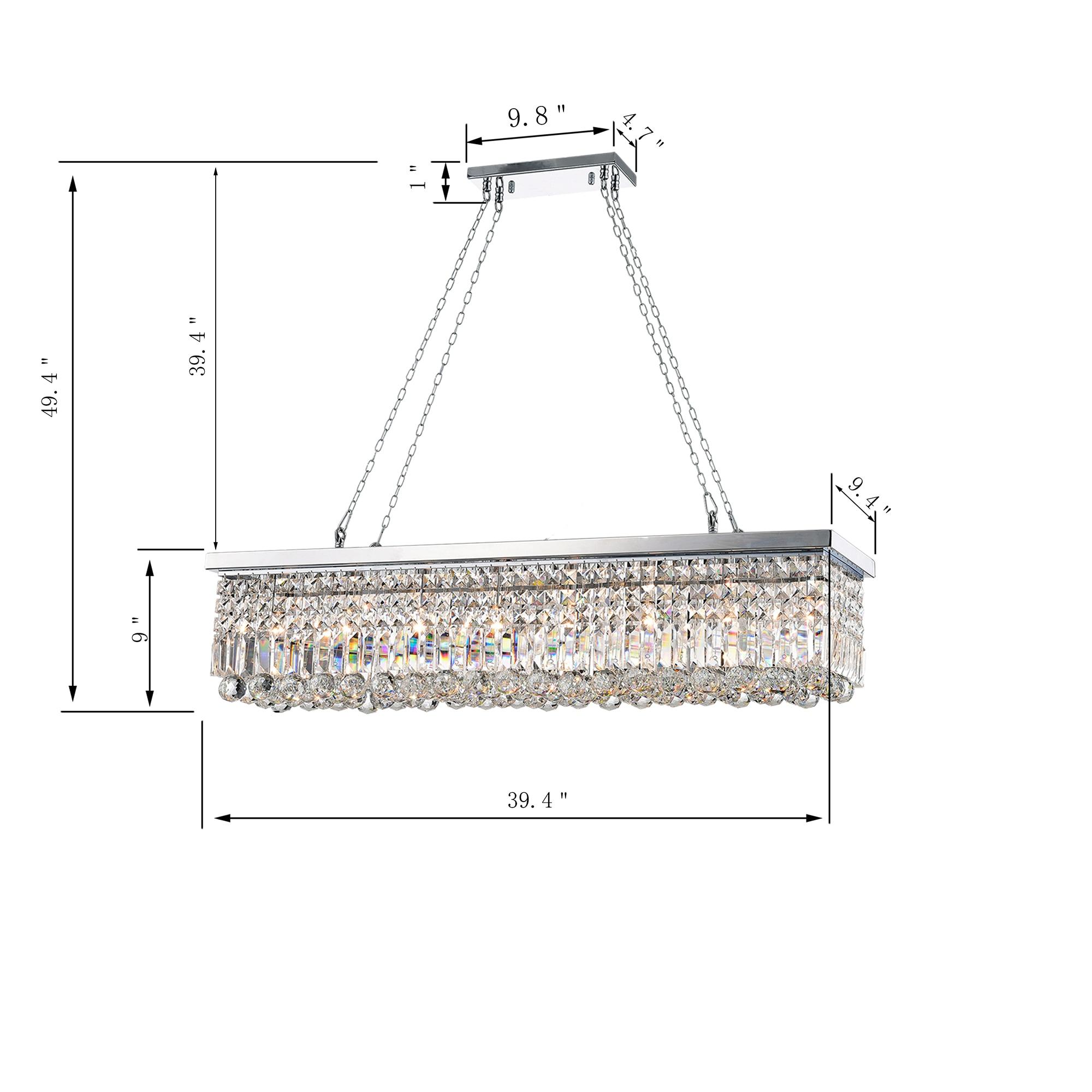 Modern 8-Light Chrome Chandelier