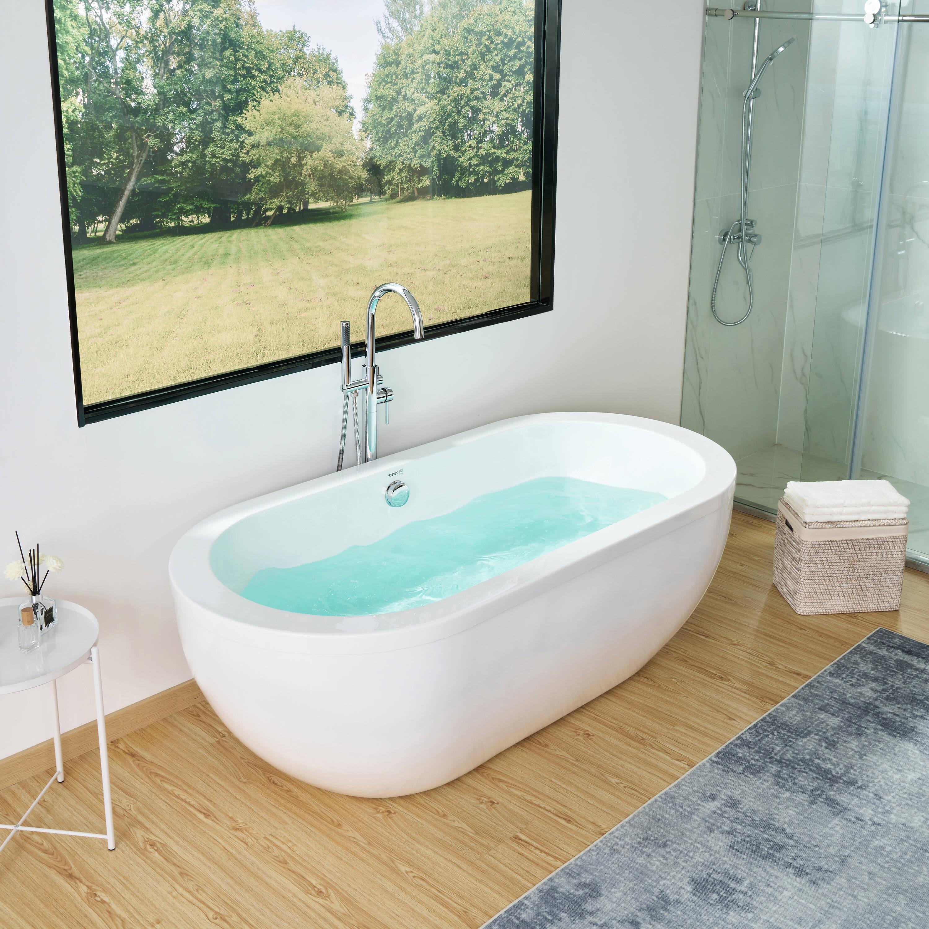 71" x 34" Freestanding Soaking Bathtub